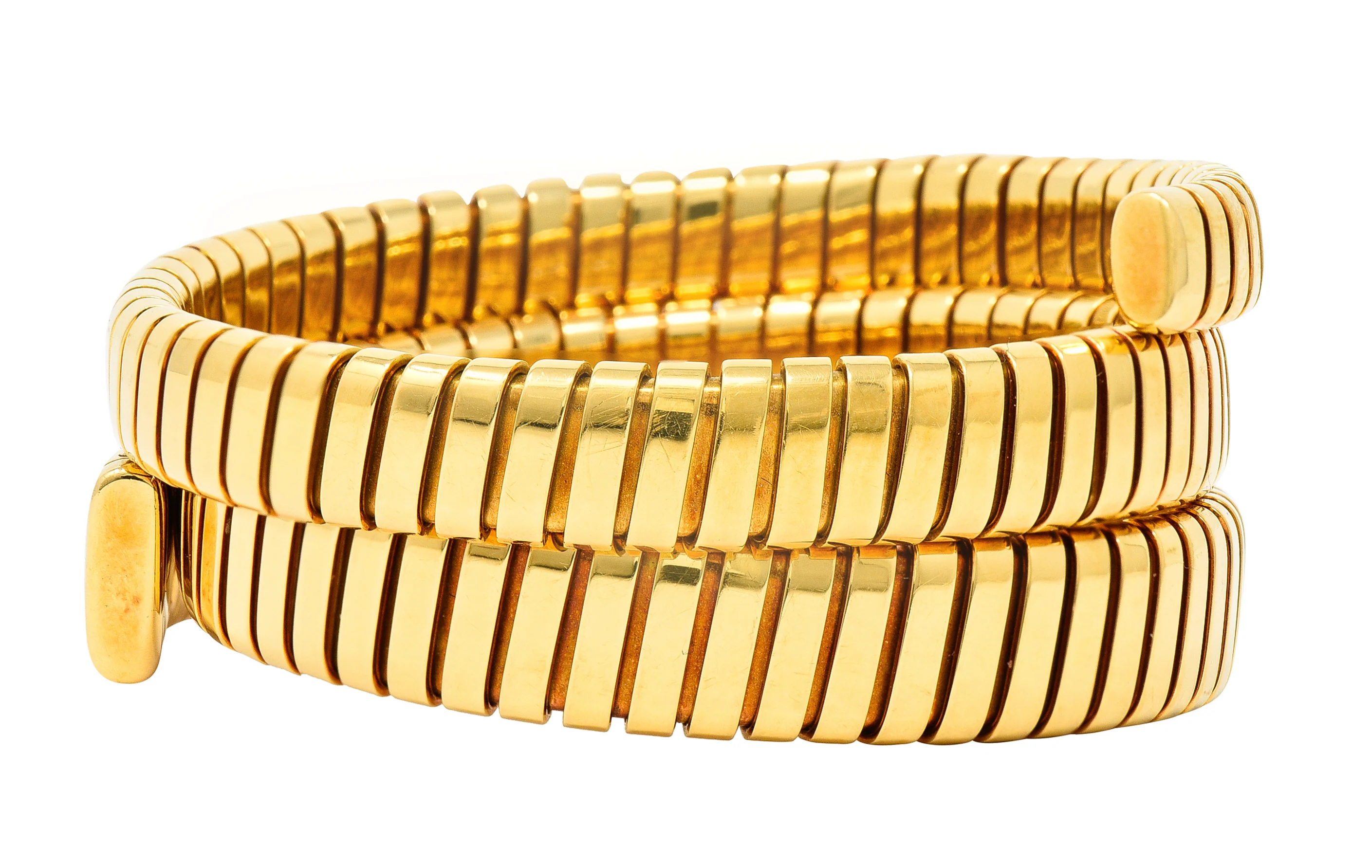 Bulgari 18 Karat Yellow Gold Flexible Tubogas Wrap Coil Bracelet - Image 6
