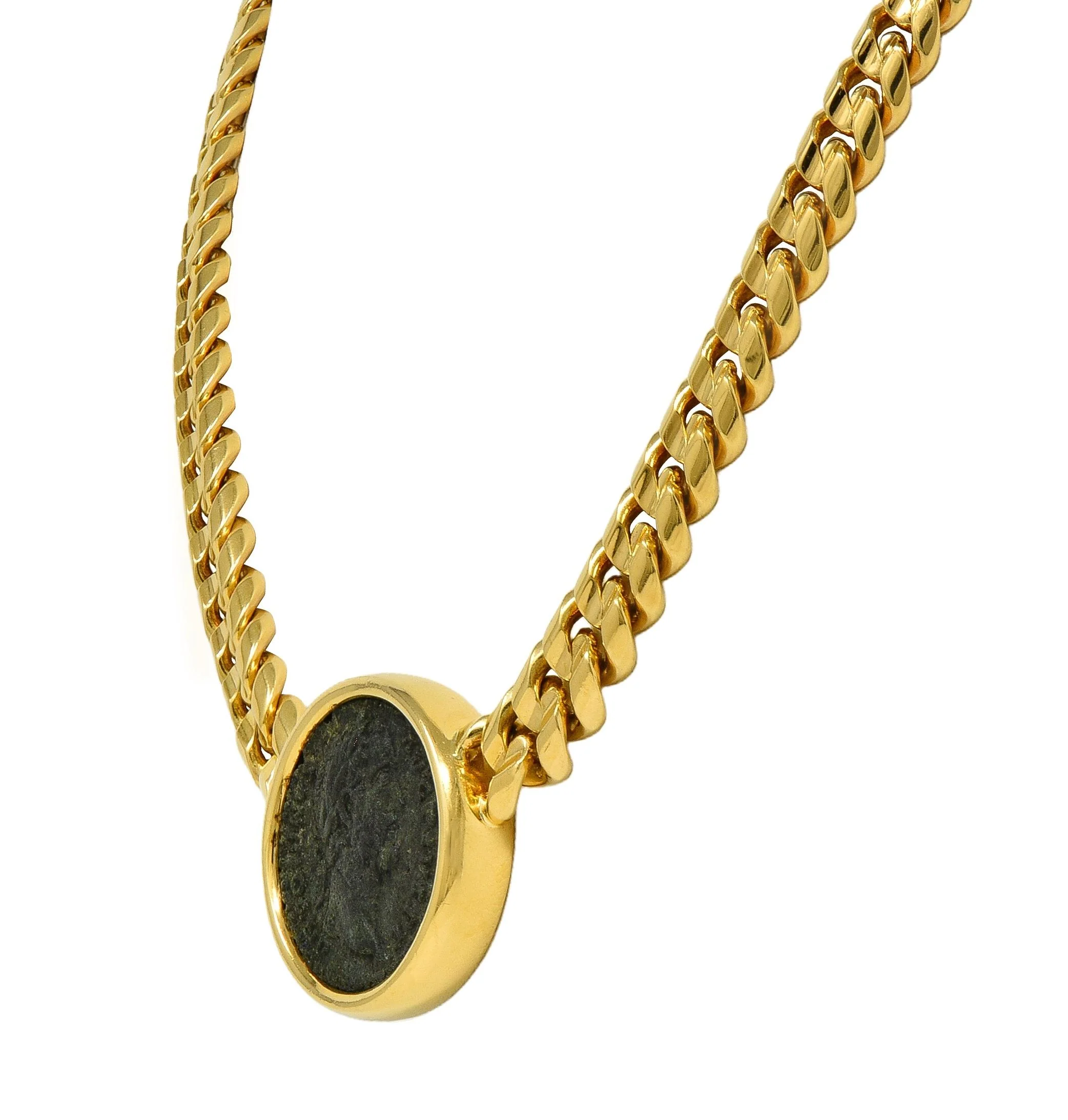 Bulgari 1980's Ancient Coin 18 Karat Yellow Gold Monete Roman Emperor Vintage Collar Necklace - Image 6