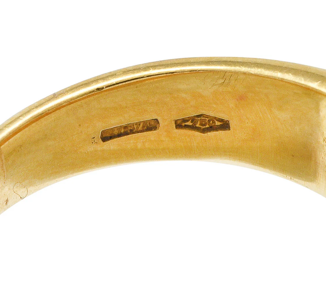 Bulgari Diamond Amethyst 18 Karat Yellow Gold Tronchetto Band Ring - Image 8