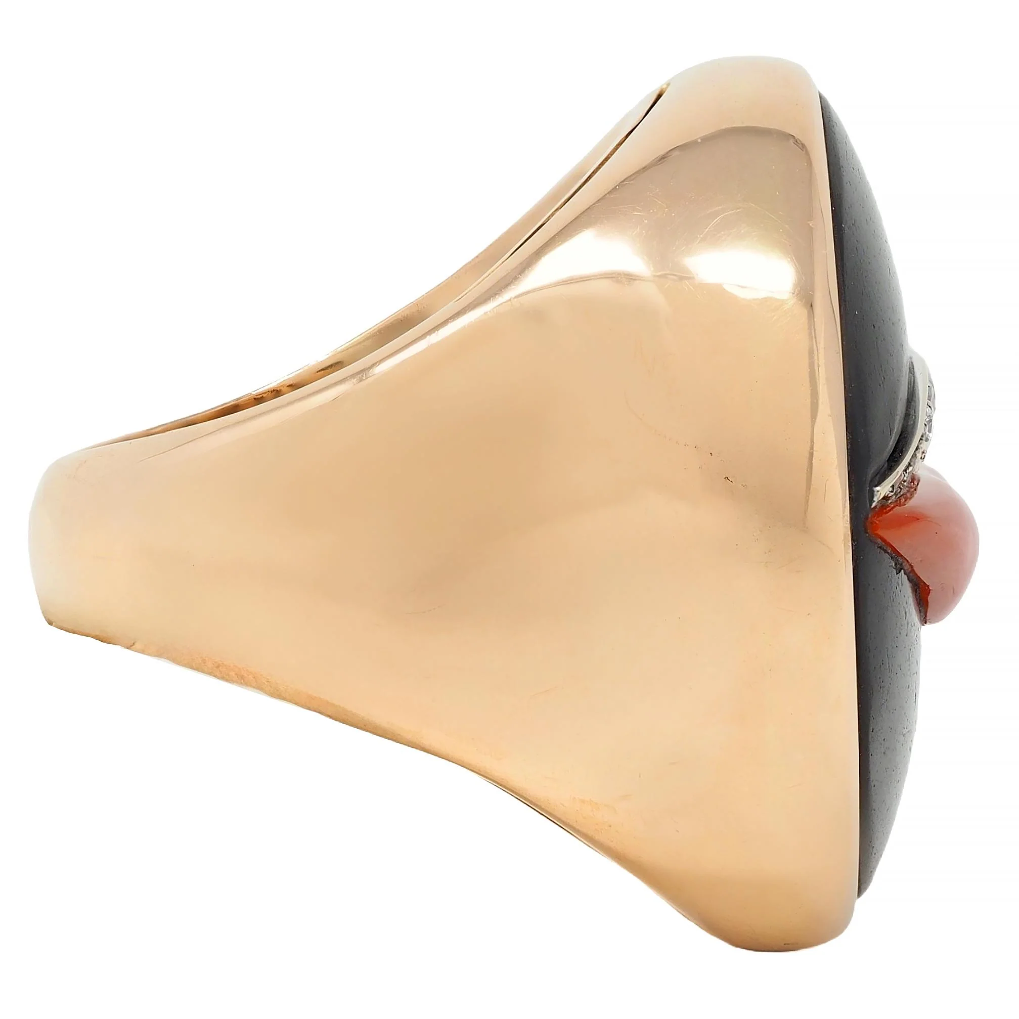 Bulgari Enigma Contemporay Diamond Jet Coral 18 Karat Rose Gold Lip Ring - Image 3