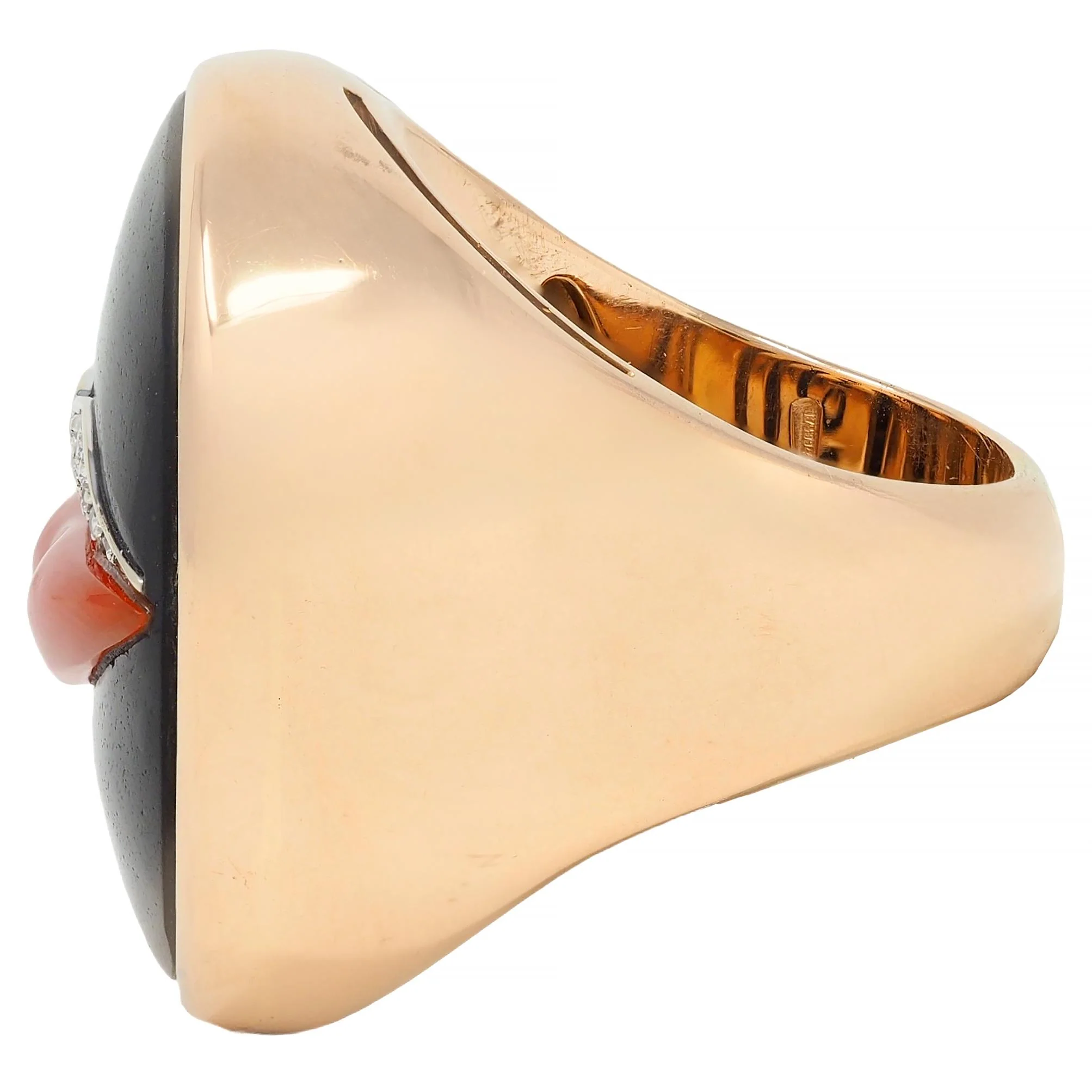 Bulgari Enigma Contemporay Diamond Jet Coral 18 Karat Rose Gold Lip Ring - Image 5