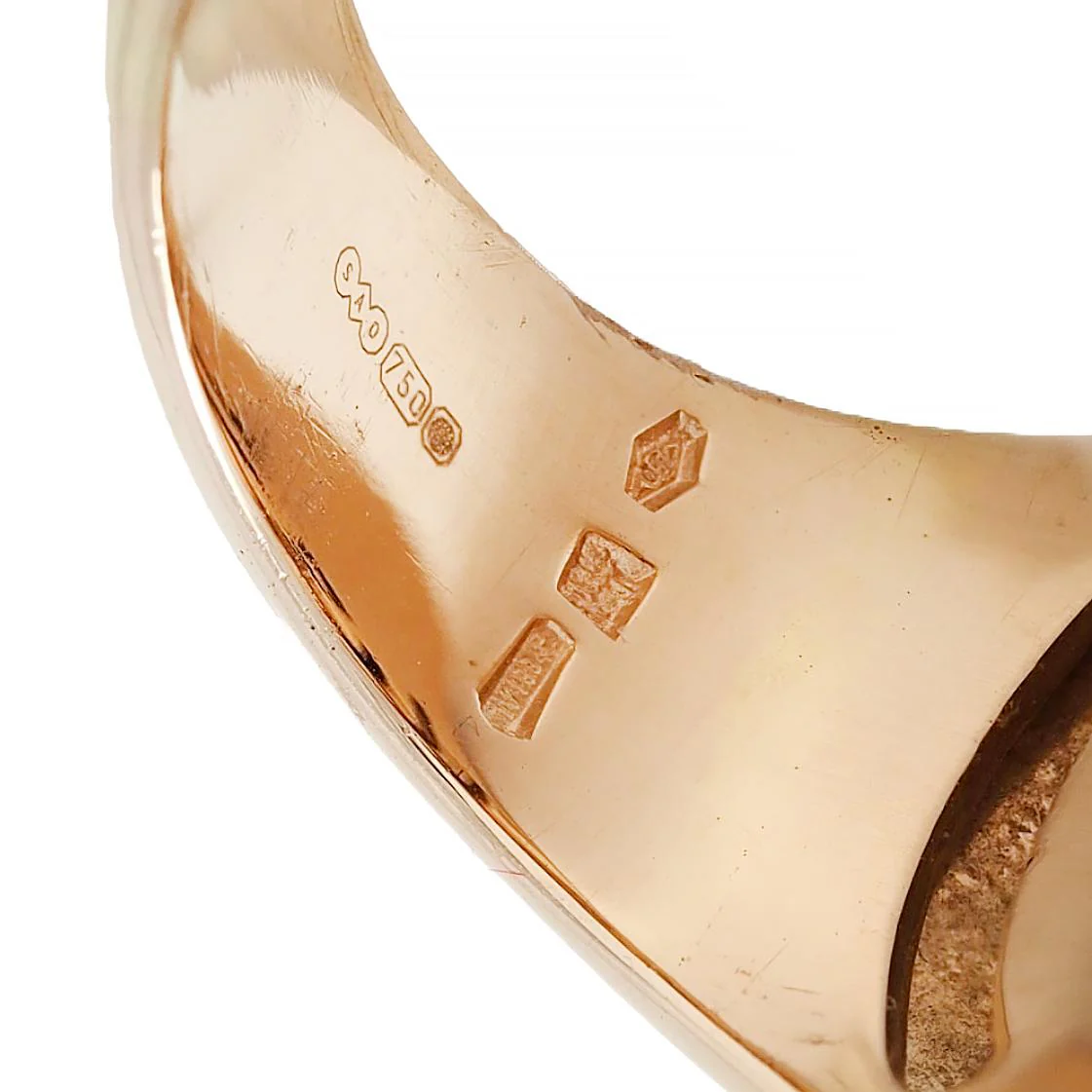 Bulgari Enigma Contemporay Diamond Jet Coral 18 Karat Rose Gold Lip Ring - Image 9