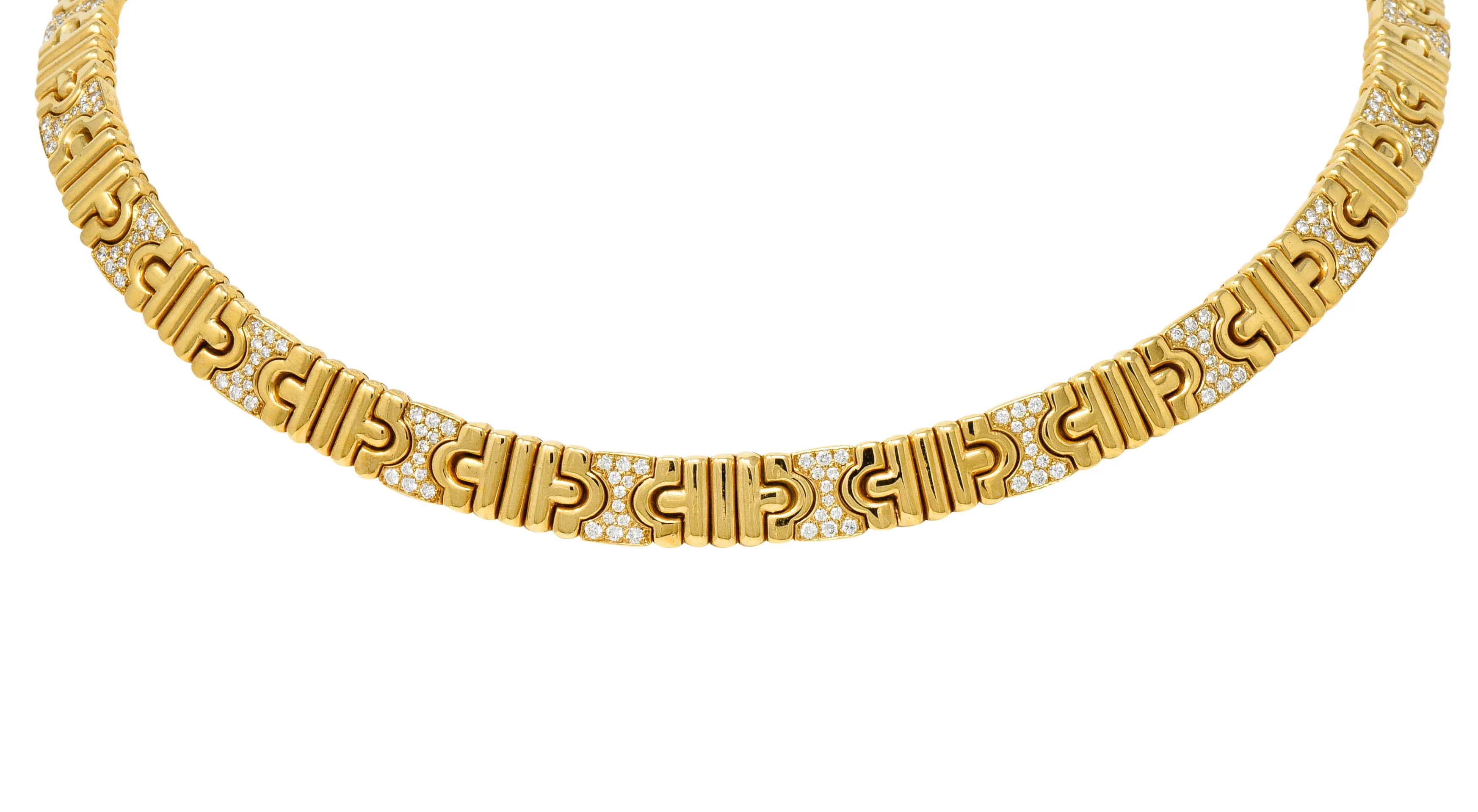 Bulgari Italian Diamond 18 Karat Gold Parentesi Collar Necklace