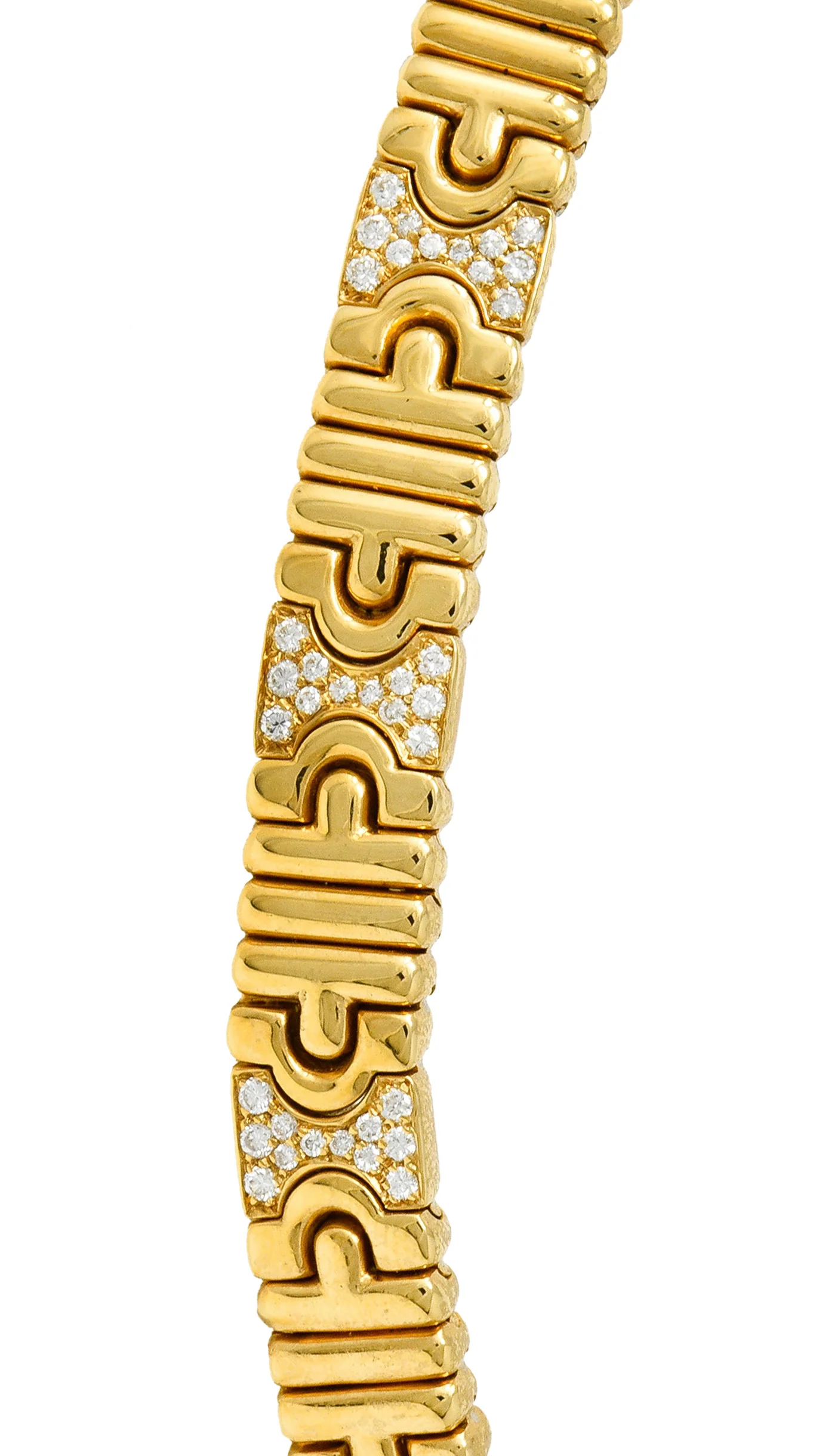Bulgari Italian Diamond 18 Karat Gold Parentesi Collar Necklace - Image 6