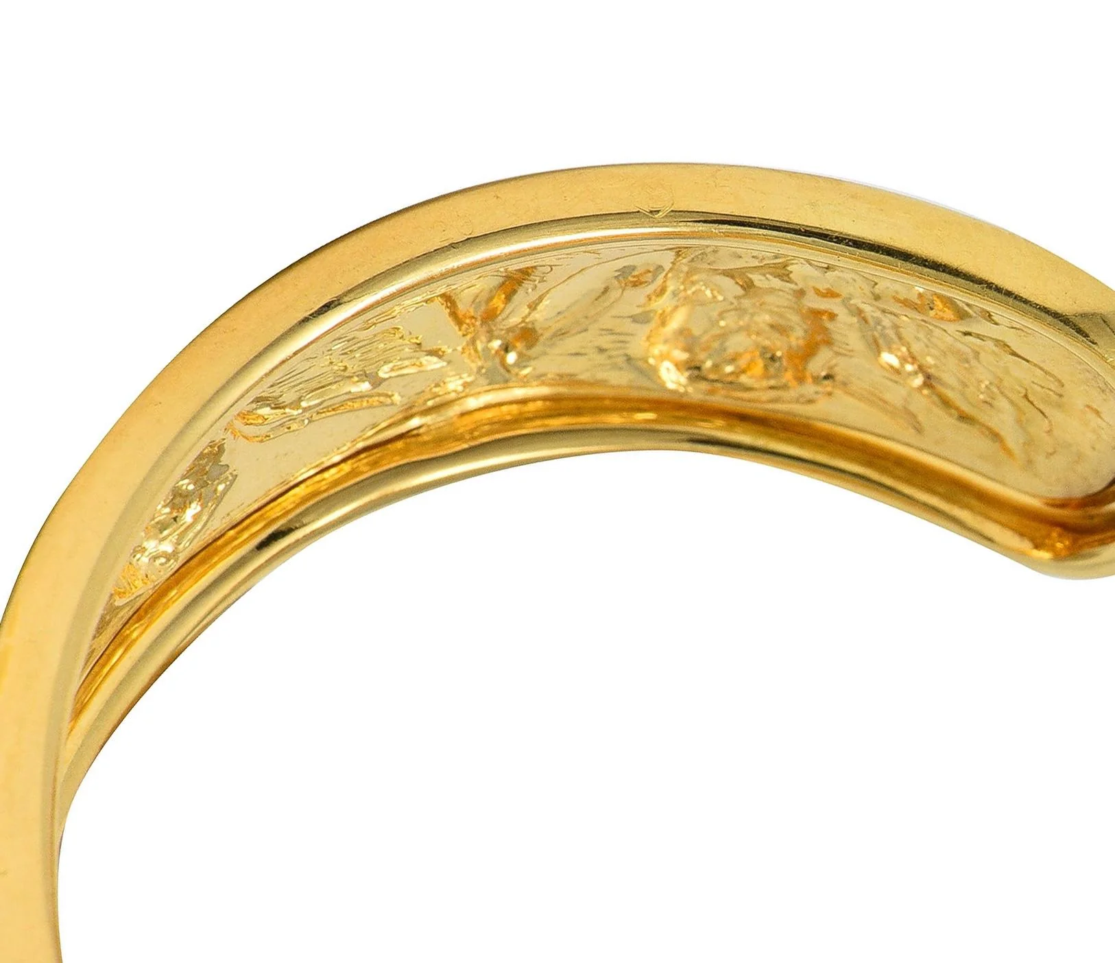 Carrera Y Carrera 1990's 18 Karat Yellow Gold Cherub Angel Vintage Cuff Bracelet - Image 6
