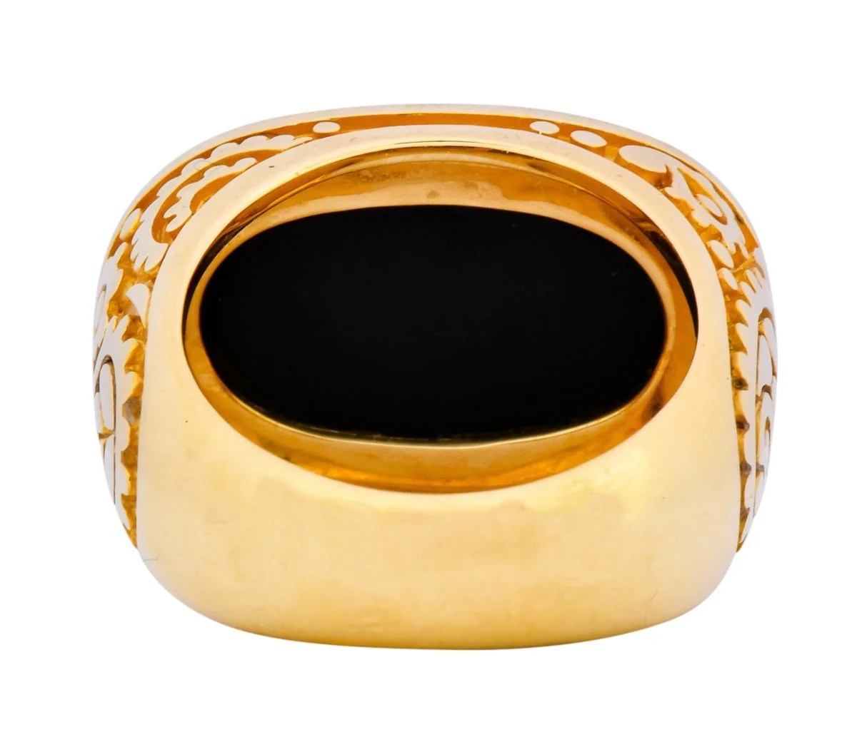 Carrera y Carrera Black Onyx 0.40 CTW Diamond 18 Karat Yellow Gold Cocktail Ring - Image 4
