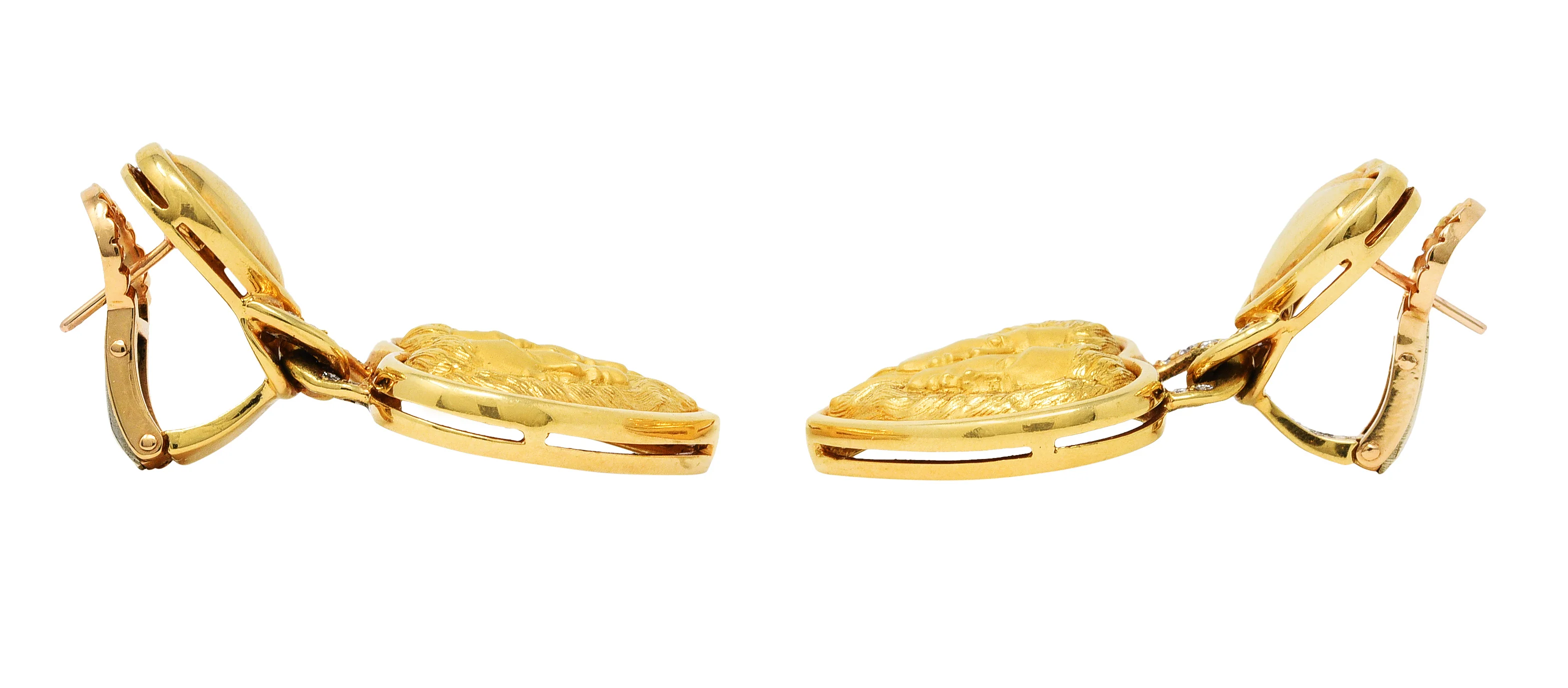 Carrera Y Carrera Diamond 18 Karat Gold Romeo & Juliet Heart Earrings - Image 8