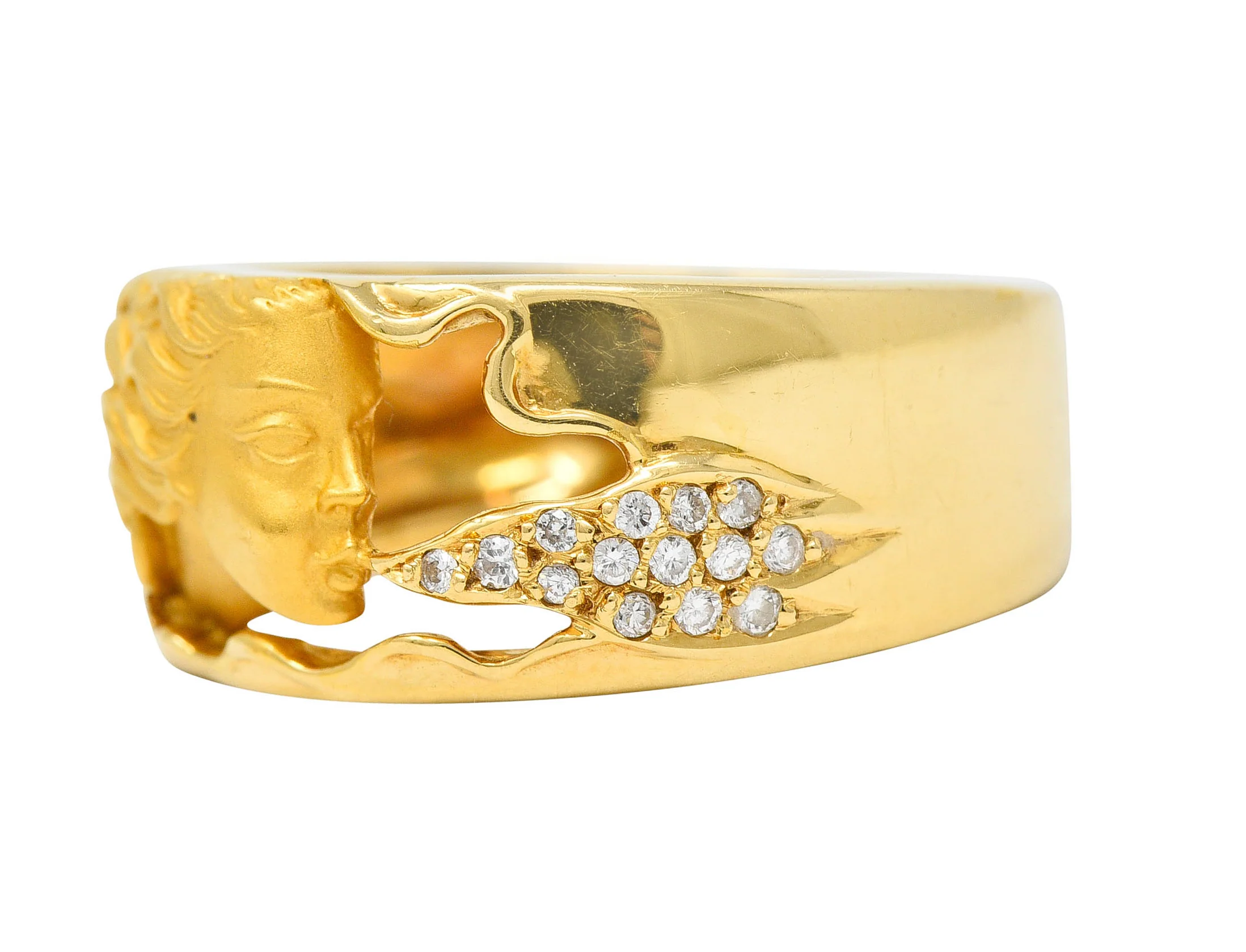 Carrera Y Carrera Diamond 18 Karat Gold Wind Nymph Band Ring - Image 6