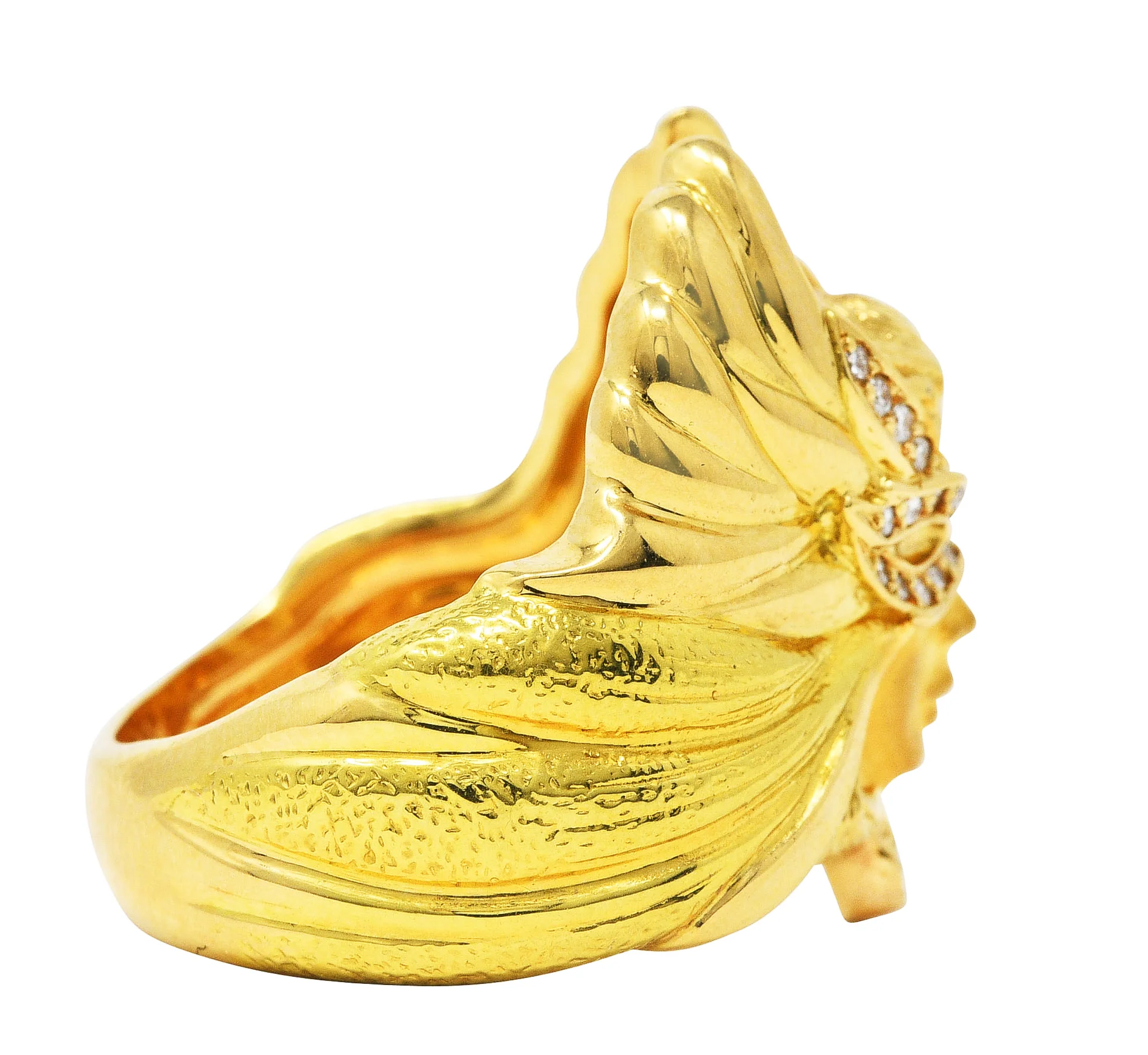 Carrera y Carrera Diamond 18 Karat Two-Tone Gold Mask of An Angel Ring - Image 3