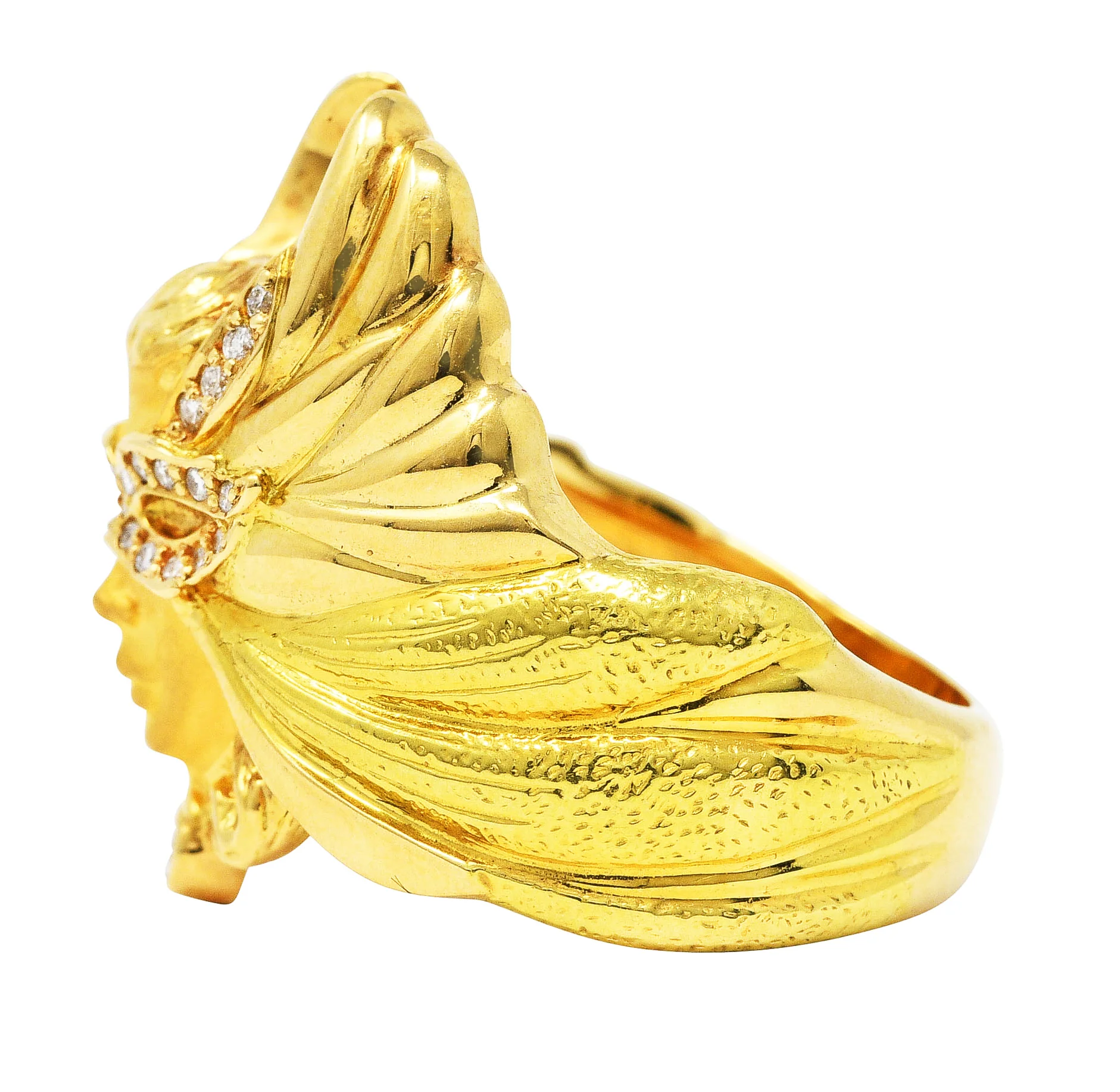 Carrera y Carrera Diamond 18 Karat Two-Tone Gold Mask of An Angel Ring - Image 5