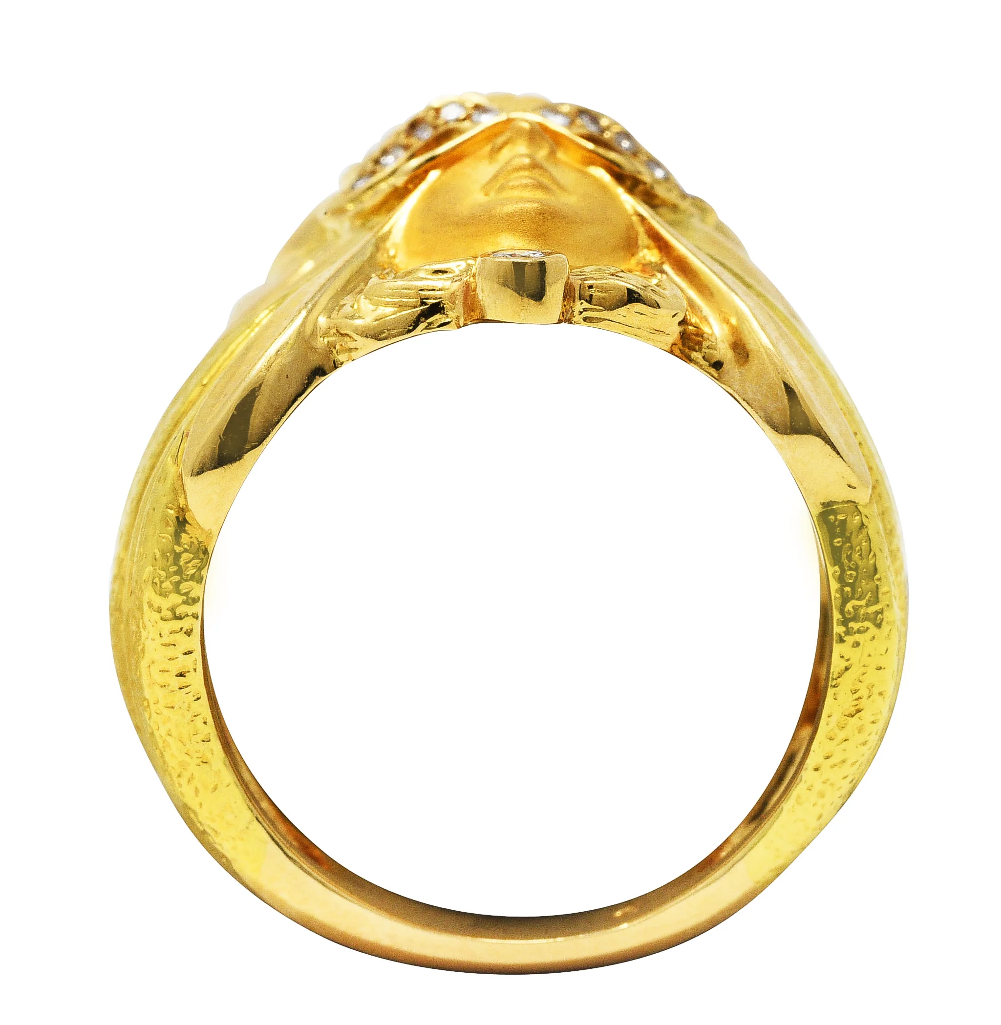 Carrera y Carrera Diamond 18 Karat Two-Tone Gold Mask of An Angel Ring - Image 9