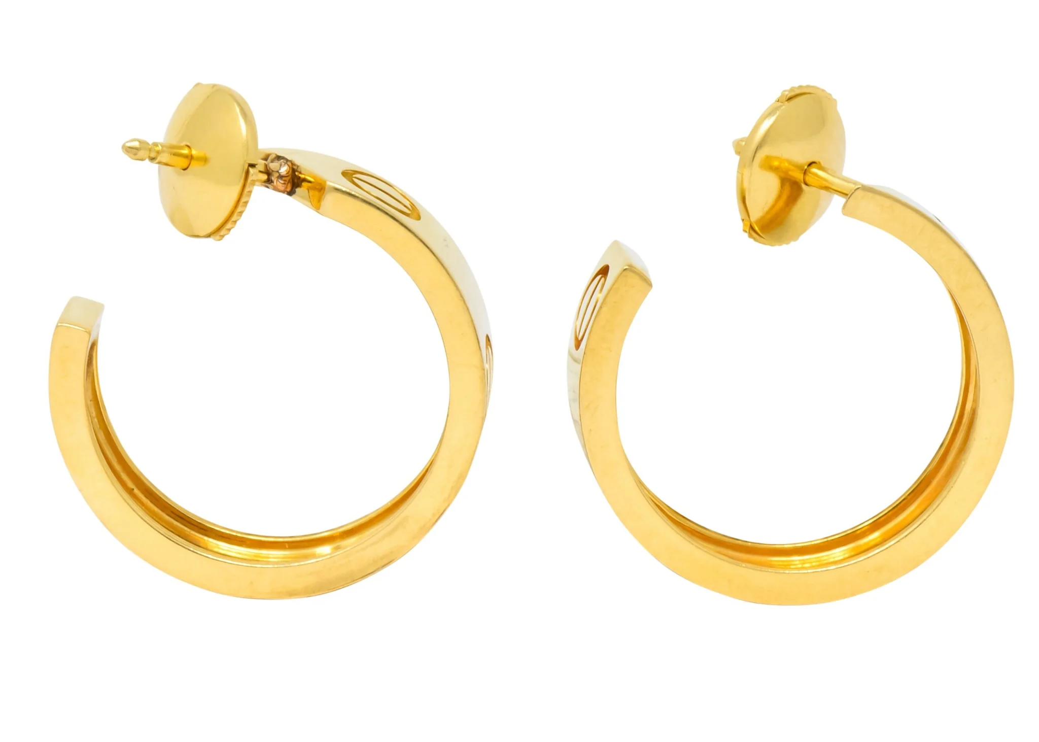 Cartier 18 Karat Gold Love Hoop Earrings - Image 3