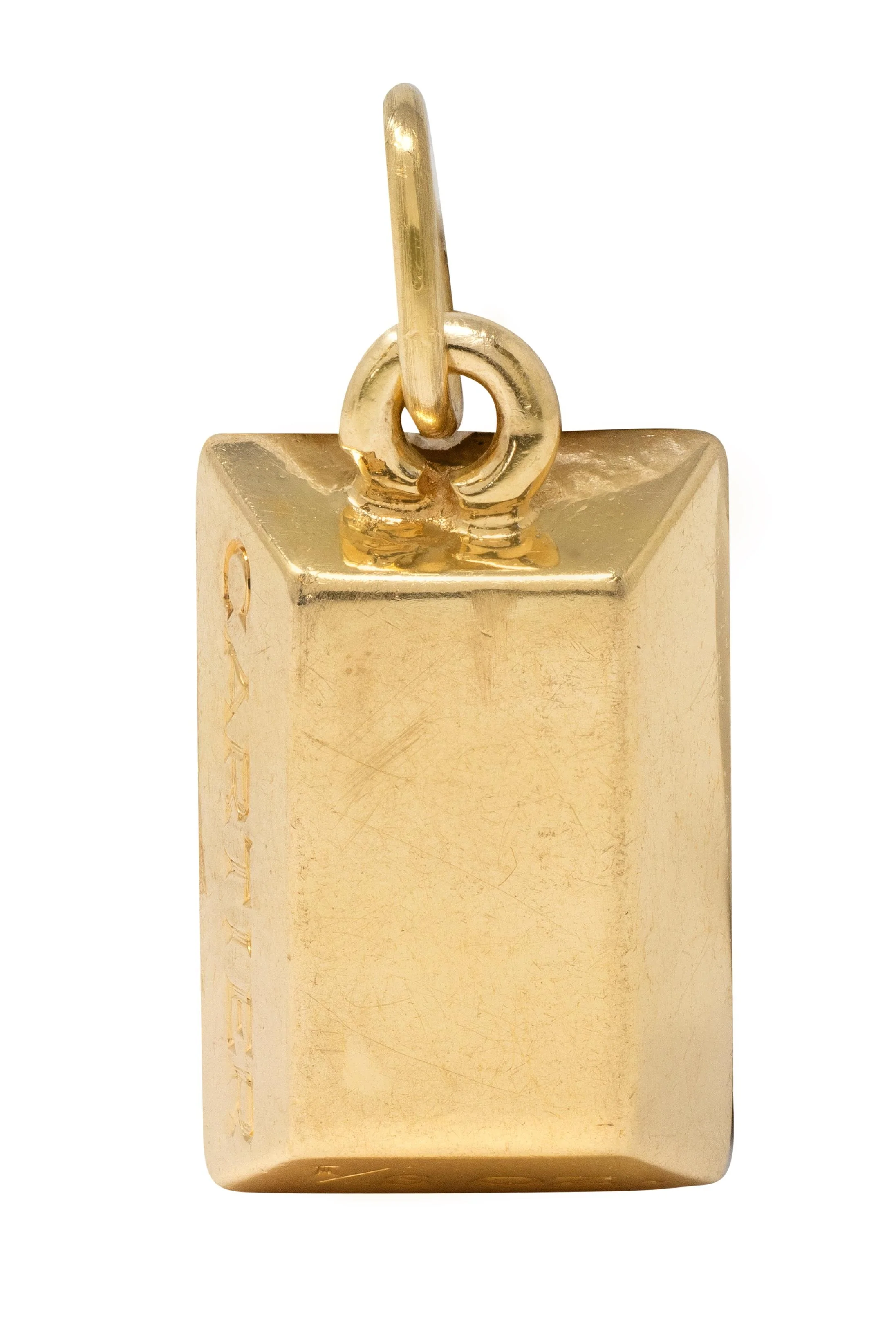 Cartier 1970's 18 Karat Yellow Gold Vintage 1/8 Ounce Gold Bar Ingot Pendant Charm