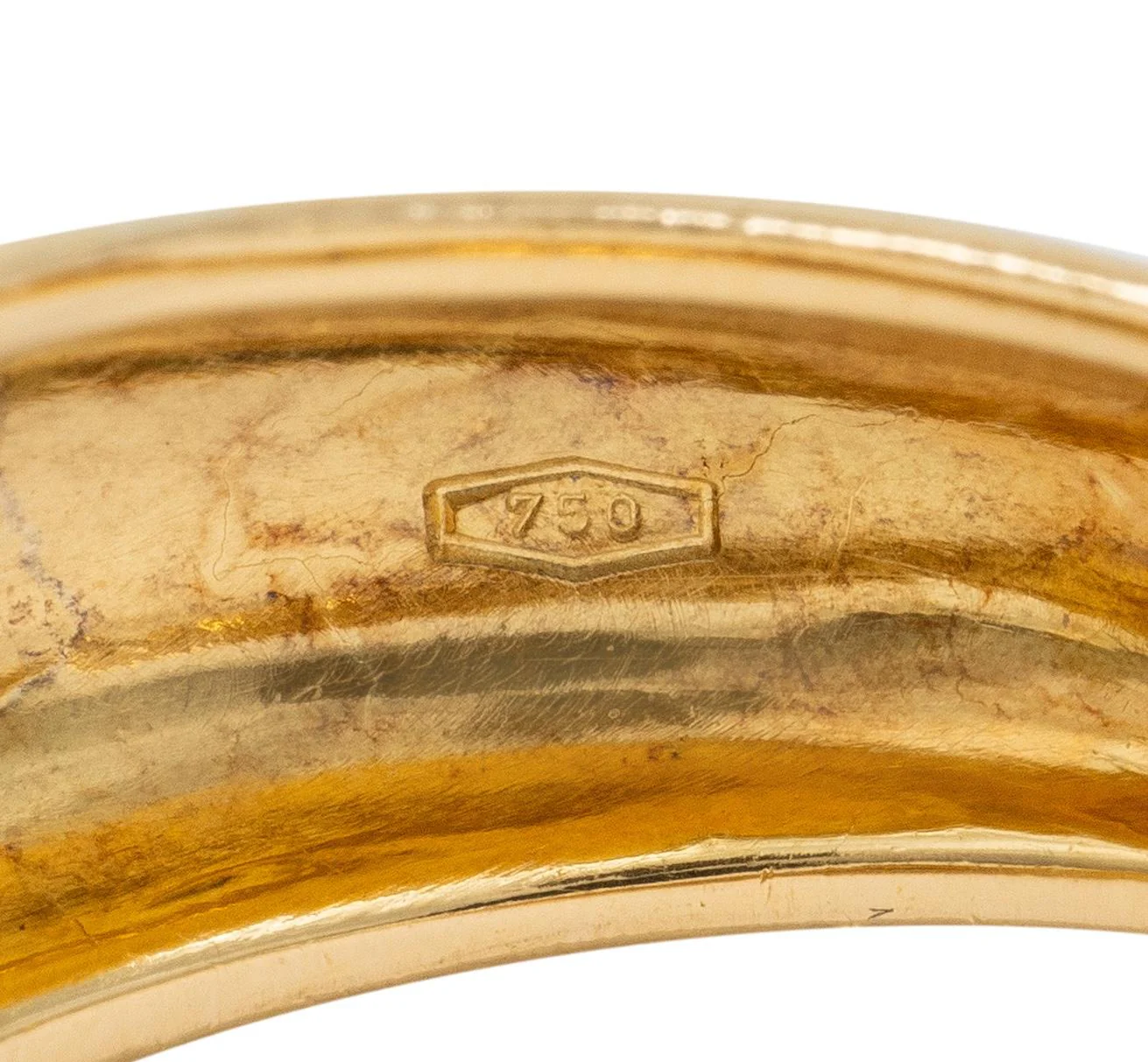 Cartier 1980's Diamond 18 Karat Two-Tone Gold Vintage Double C Cartier Band Ring - Image 7