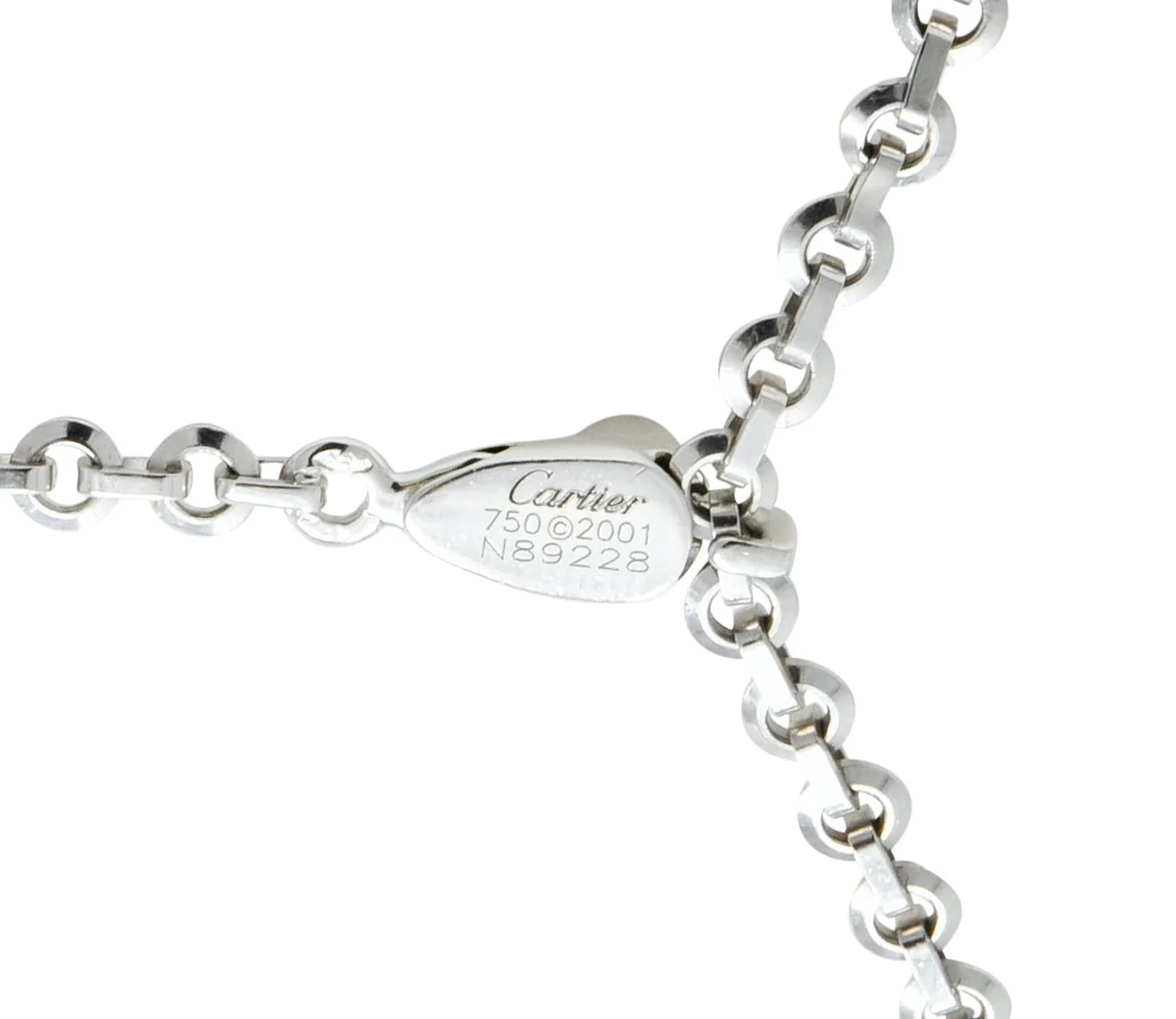 Cartier 2001 Diamond Cultured Pearl 18 Karat White Gold Lariat Drop Necklace - Image 6