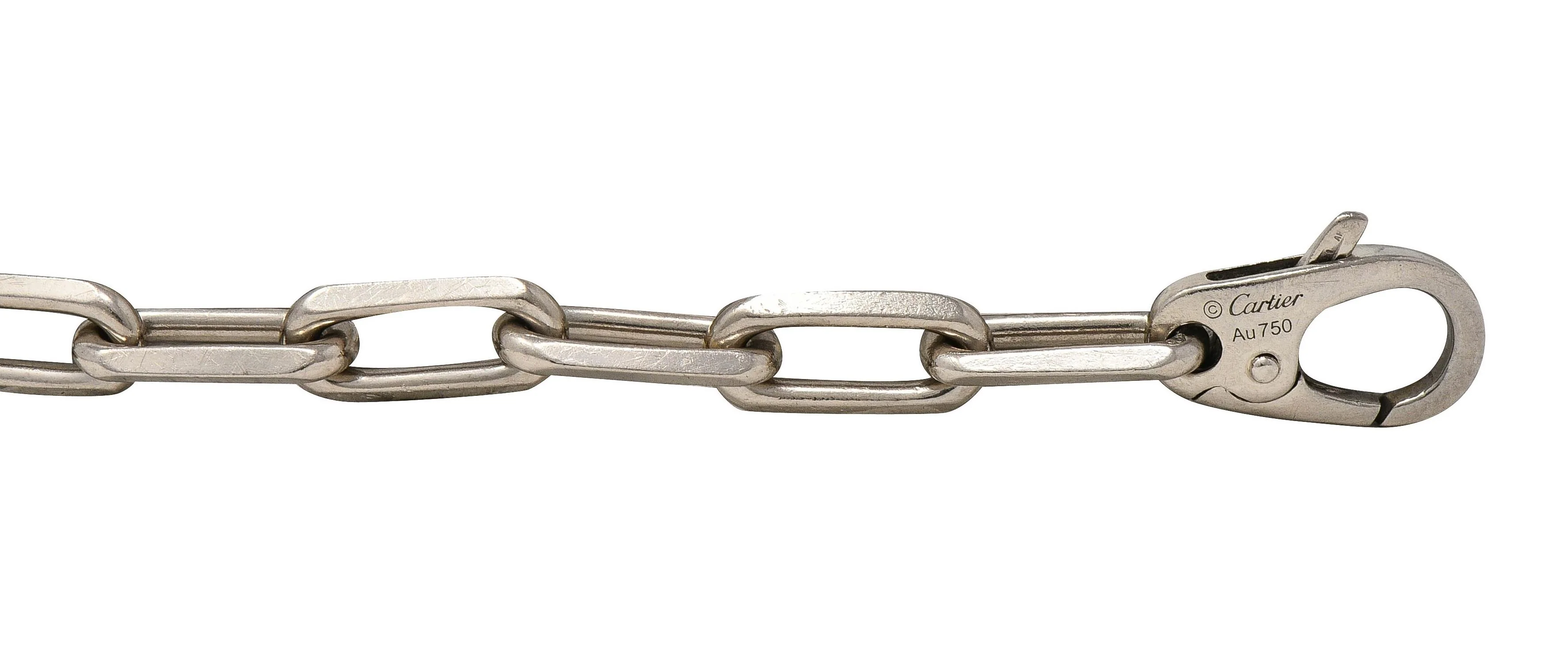 Cartier 2010's 18 Karat White Gold Paperclip Link Unisex Chain Bracelet - Image 4