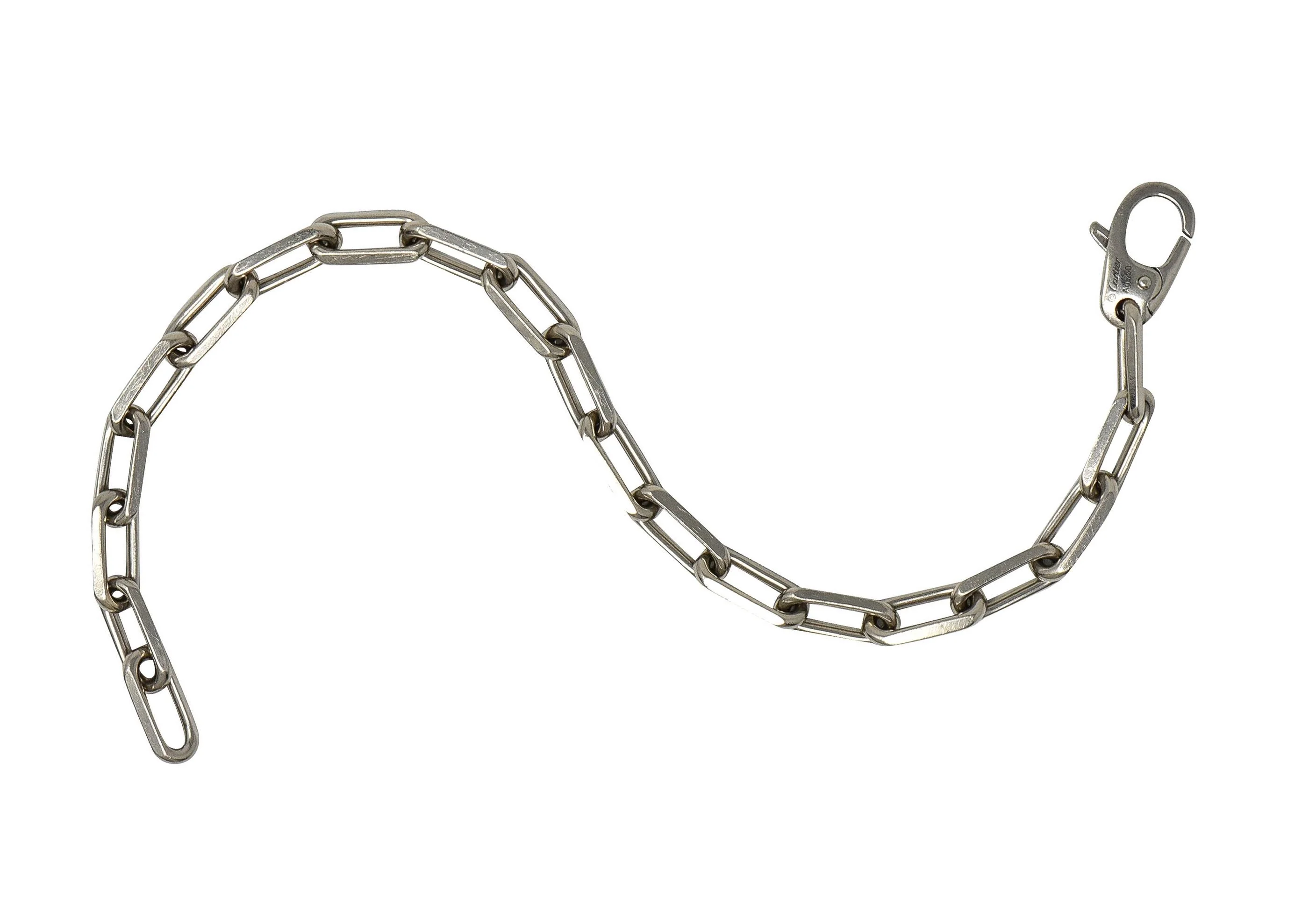 Cartier 2010's 18 Karat White Gold Paperclip Link Unisex Chain Bracelet - Image 5