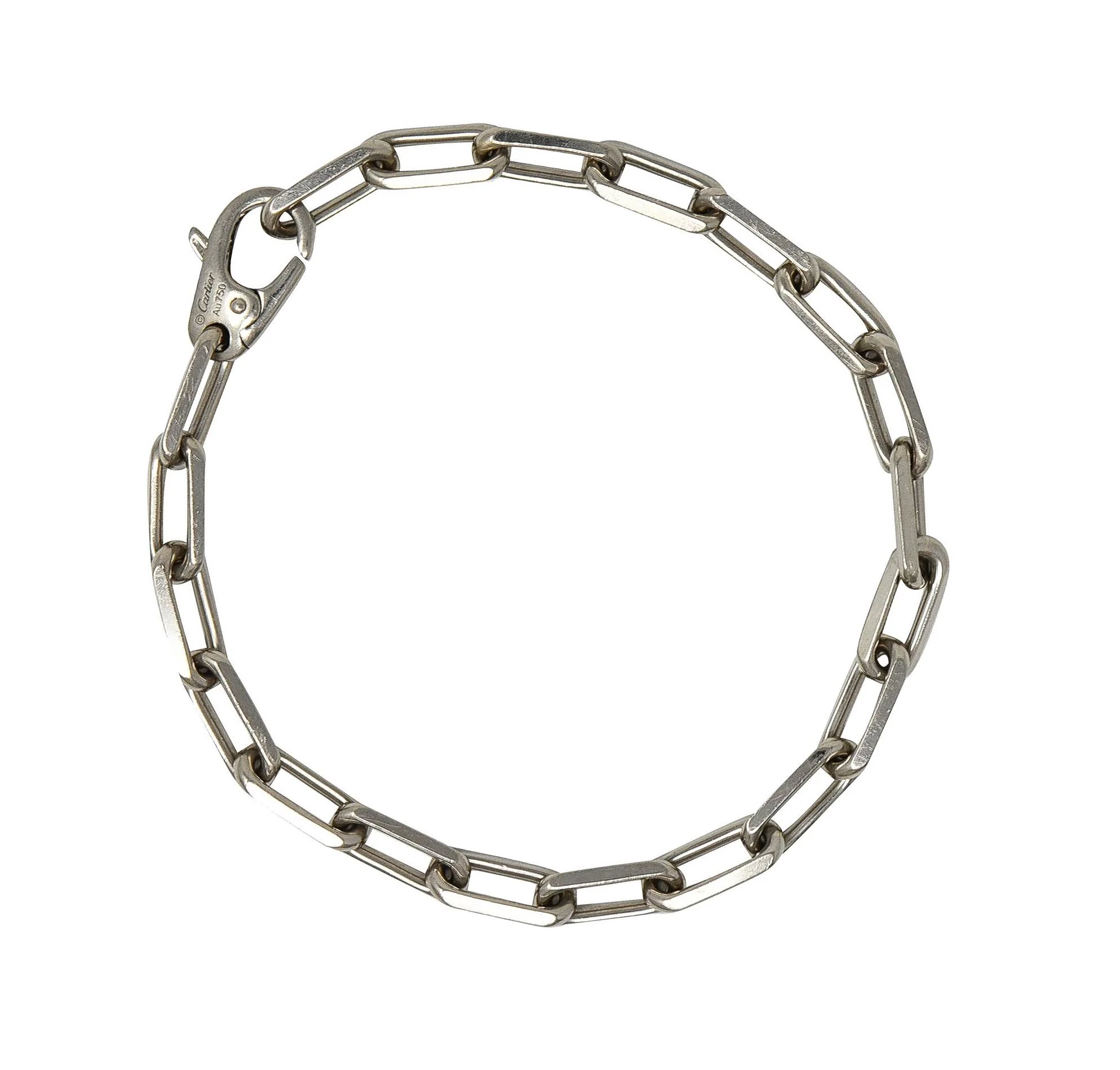 Cartier 2010's 18 Karat White Gold Paperclip Link Unisex Chain Bracelet - Image 7