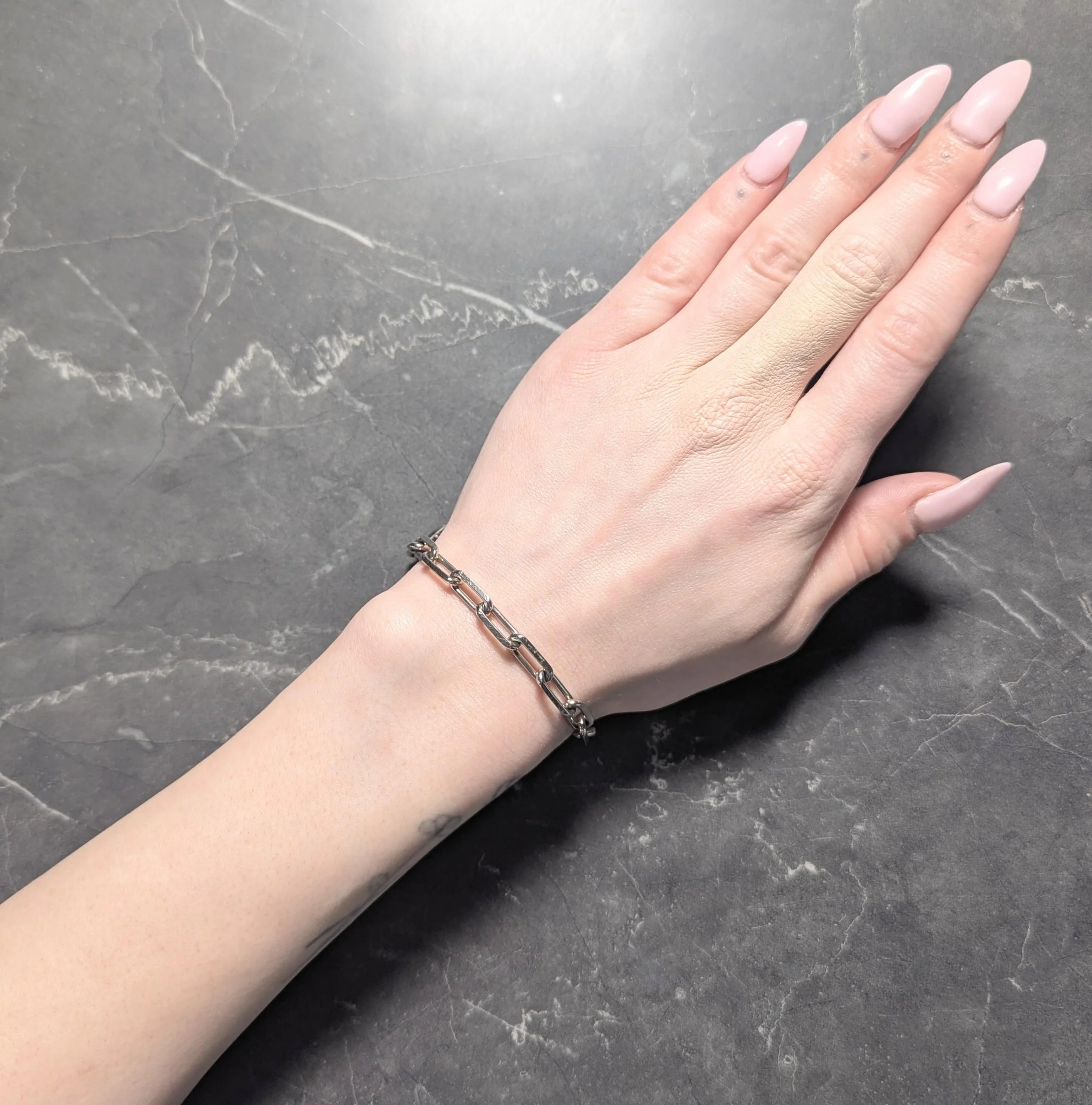 Cartier 2010's 18 Karat White Gold Paperclip Link Unisex Chain Bracelet - Image 8