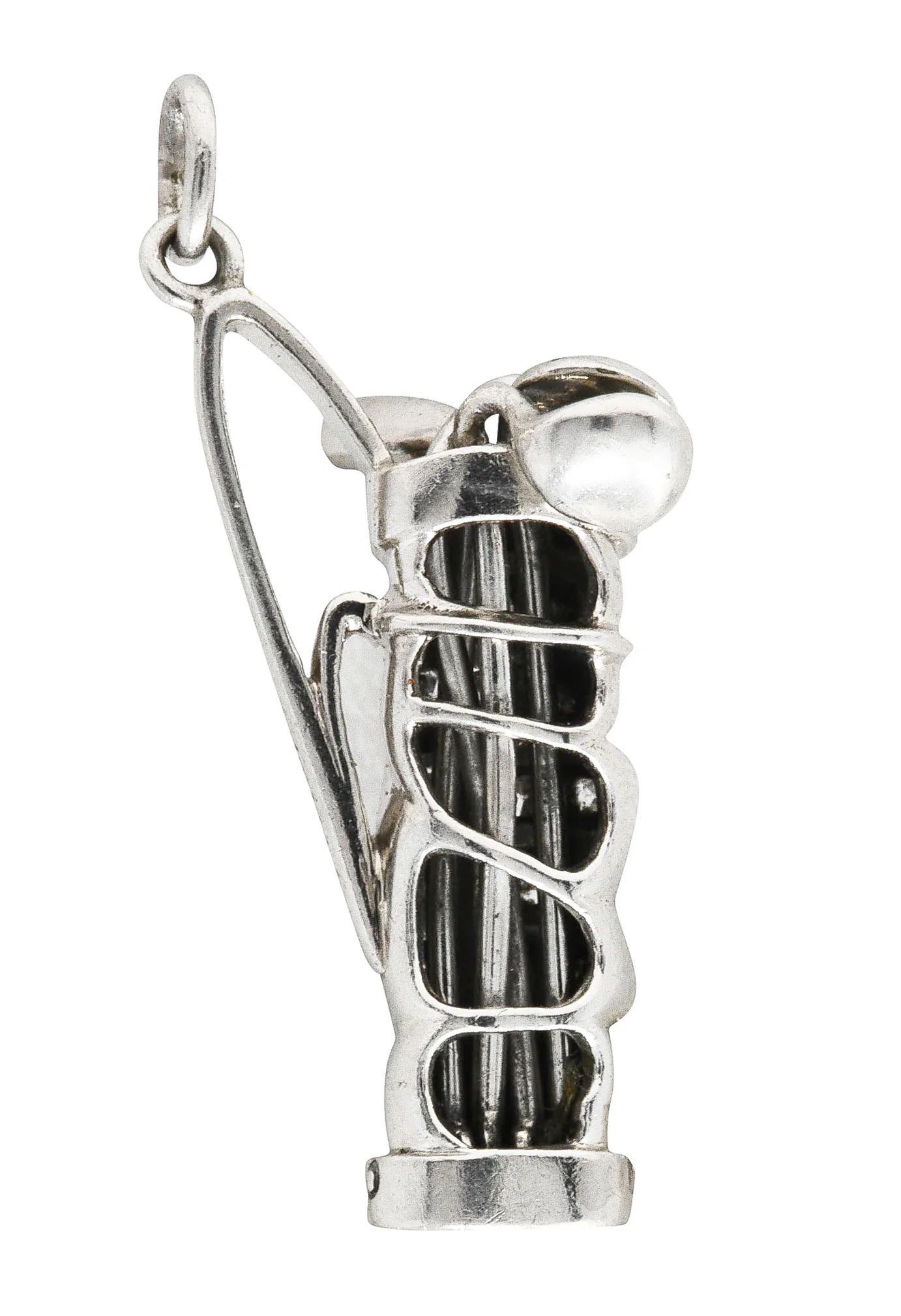Cartier Art Deco Pavè Diamond Ruby Platinum Golf Club Charm - Image 3