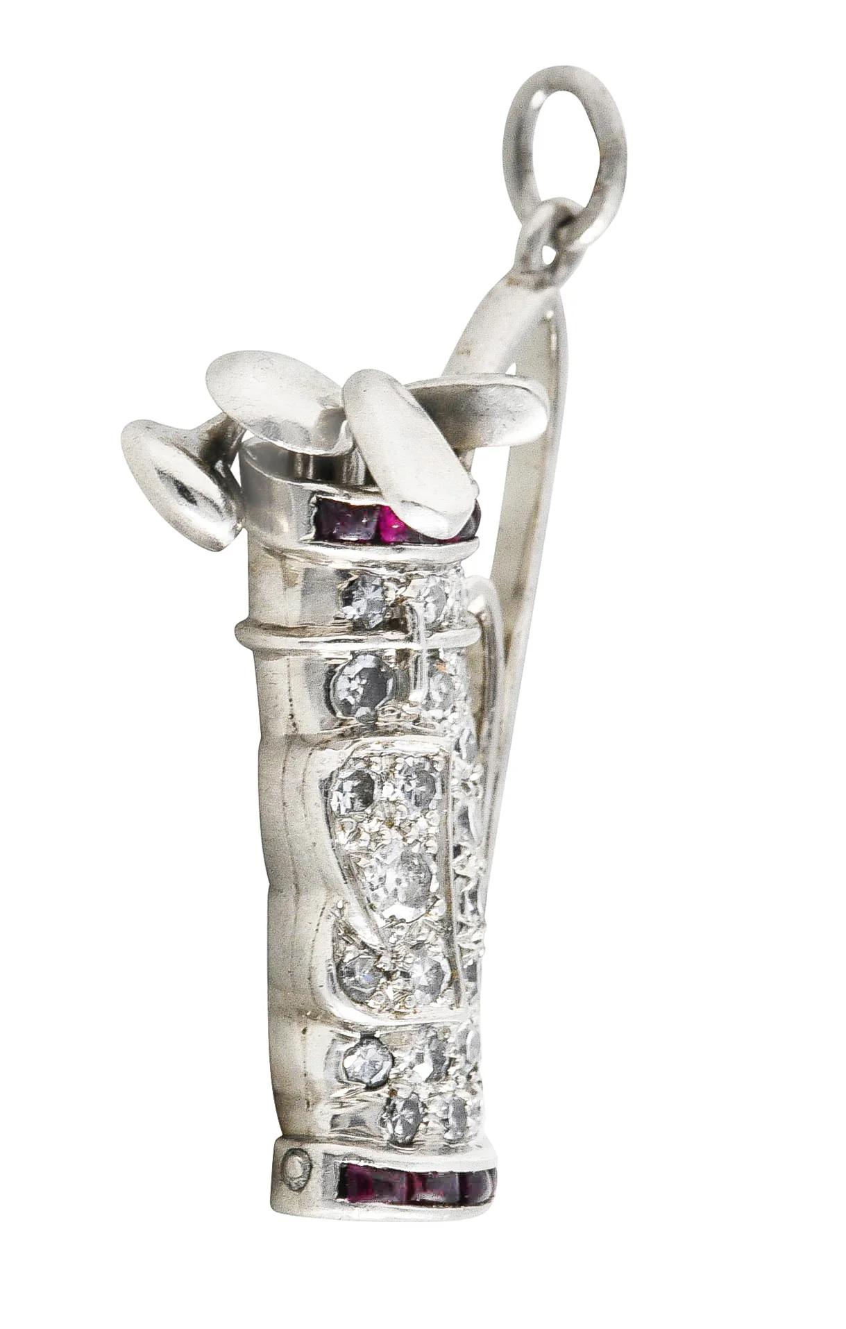 Cartier Art Deco Pavè Diamond Ruby Platinum Golf Club Charm - Image 4