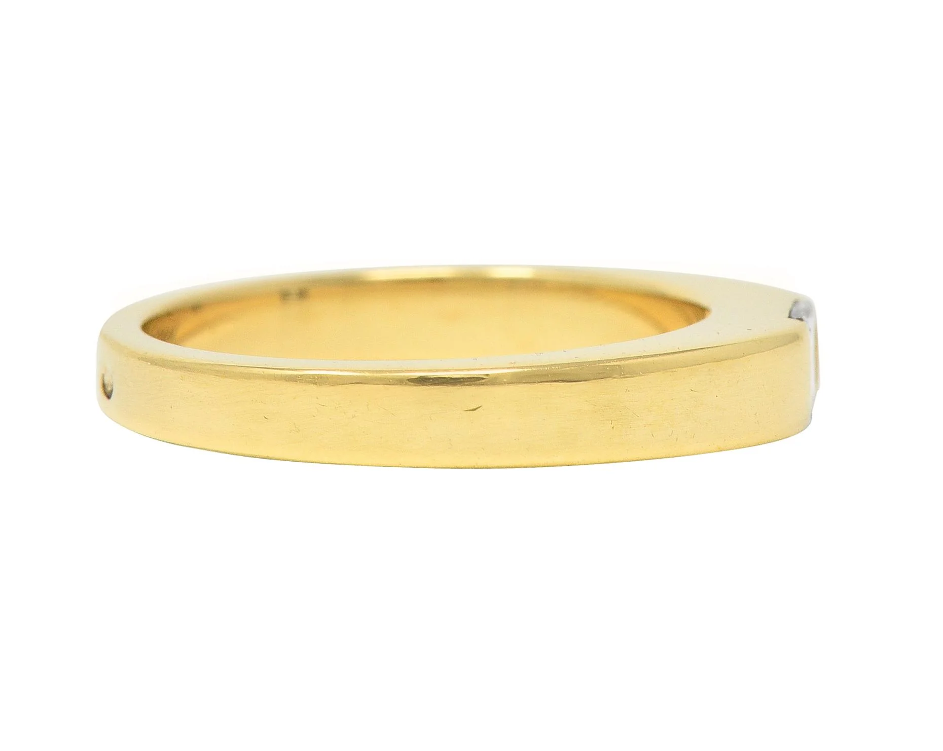 Cartier France 1997 0.25 Ct Princess Cut Diamond 18 Karat Gold Vintage Tank Ring - Image 4