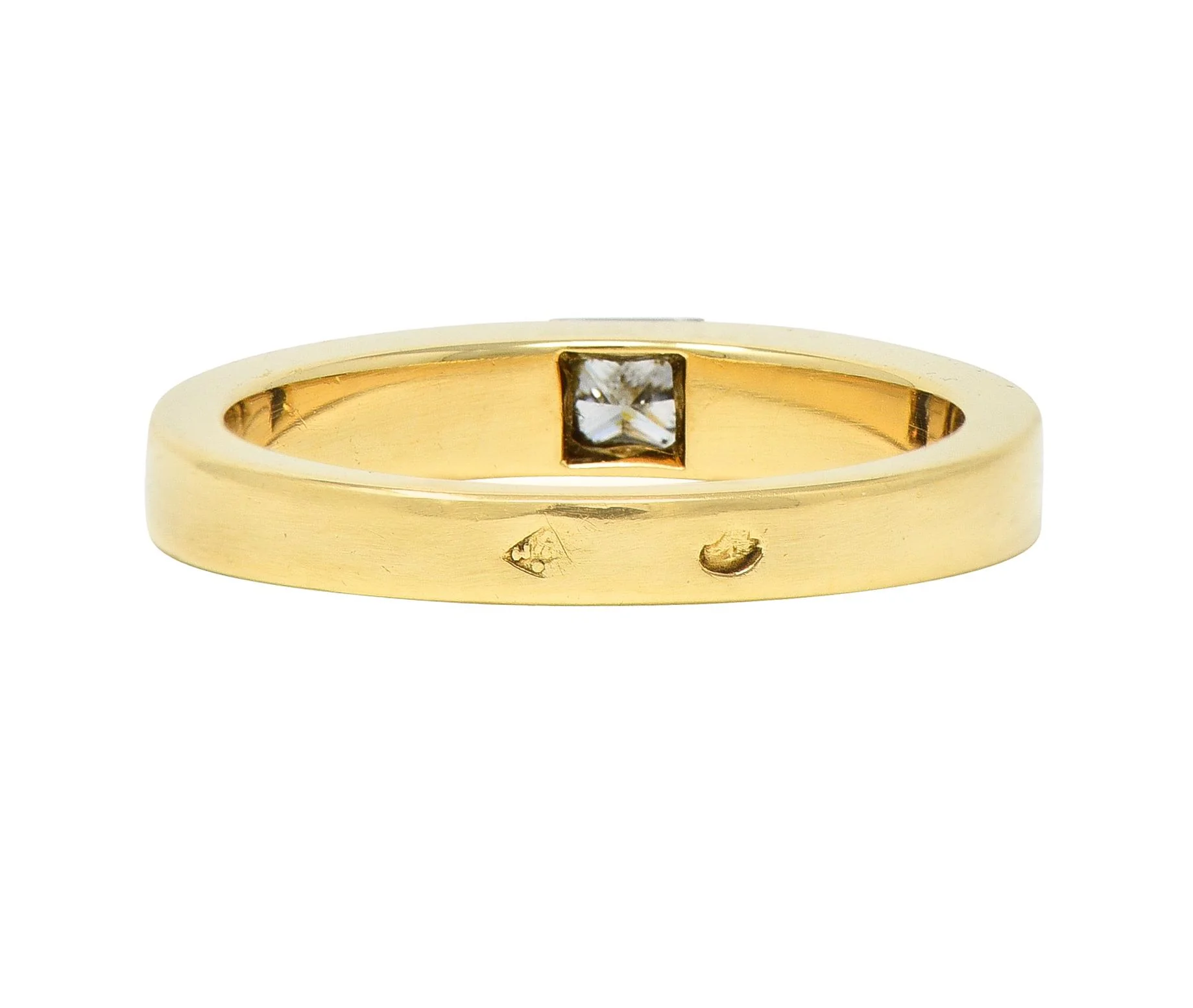 Cartier France 1997 0.25 Ct Princess Cut Diamond 18 Karat Gold Vintage Tank Ring - Image 5