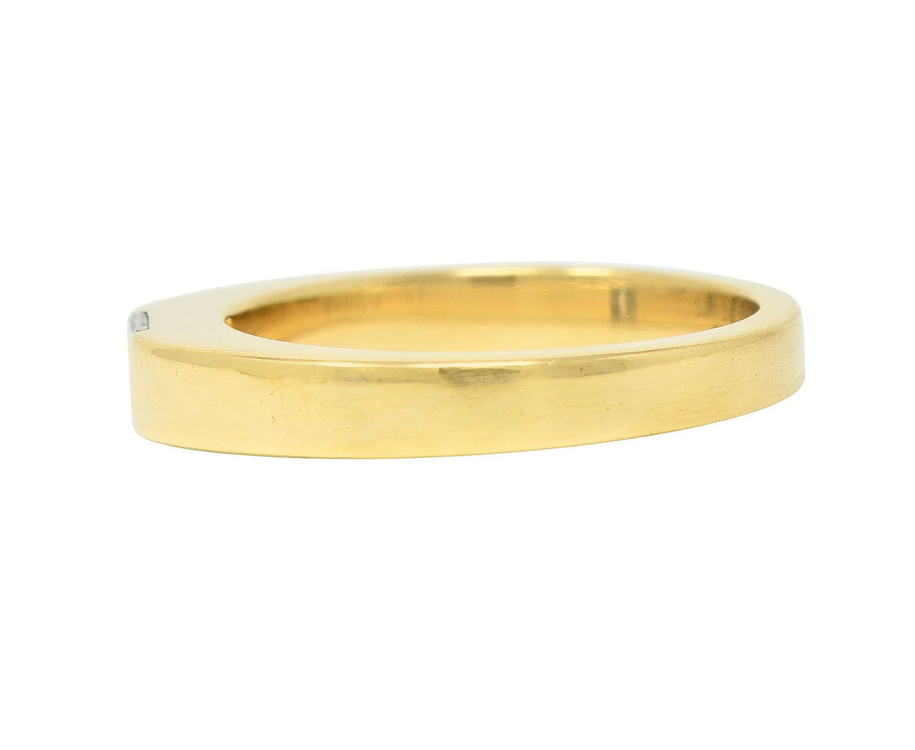 Cartier France 1997 0.25 Ct Princess Cut Diamond 18 Karat Gold Vintage Tank Ring - Image 7