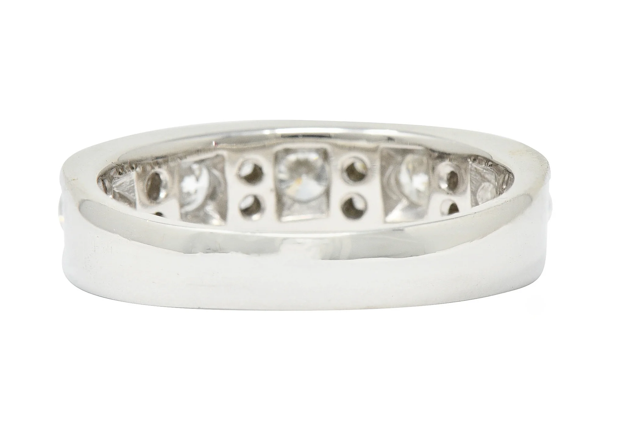 Contemporary 1.11 CTW Diamond Platinum Stacking Band Ring - Image 4