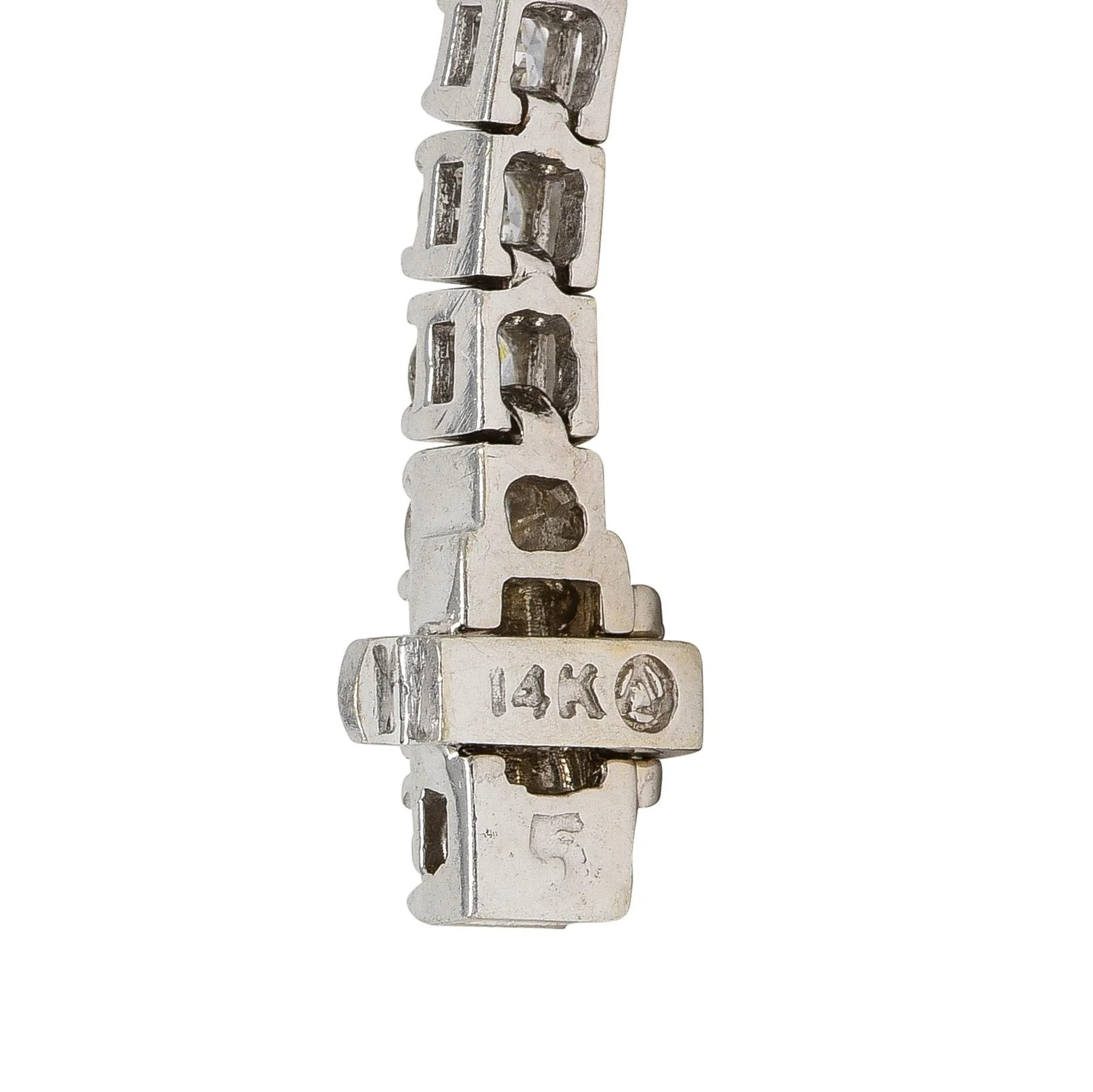 Contemporary 3.24 CTW Diamond 14 Karat White Gold Tennis Line Bracelet - Image 6