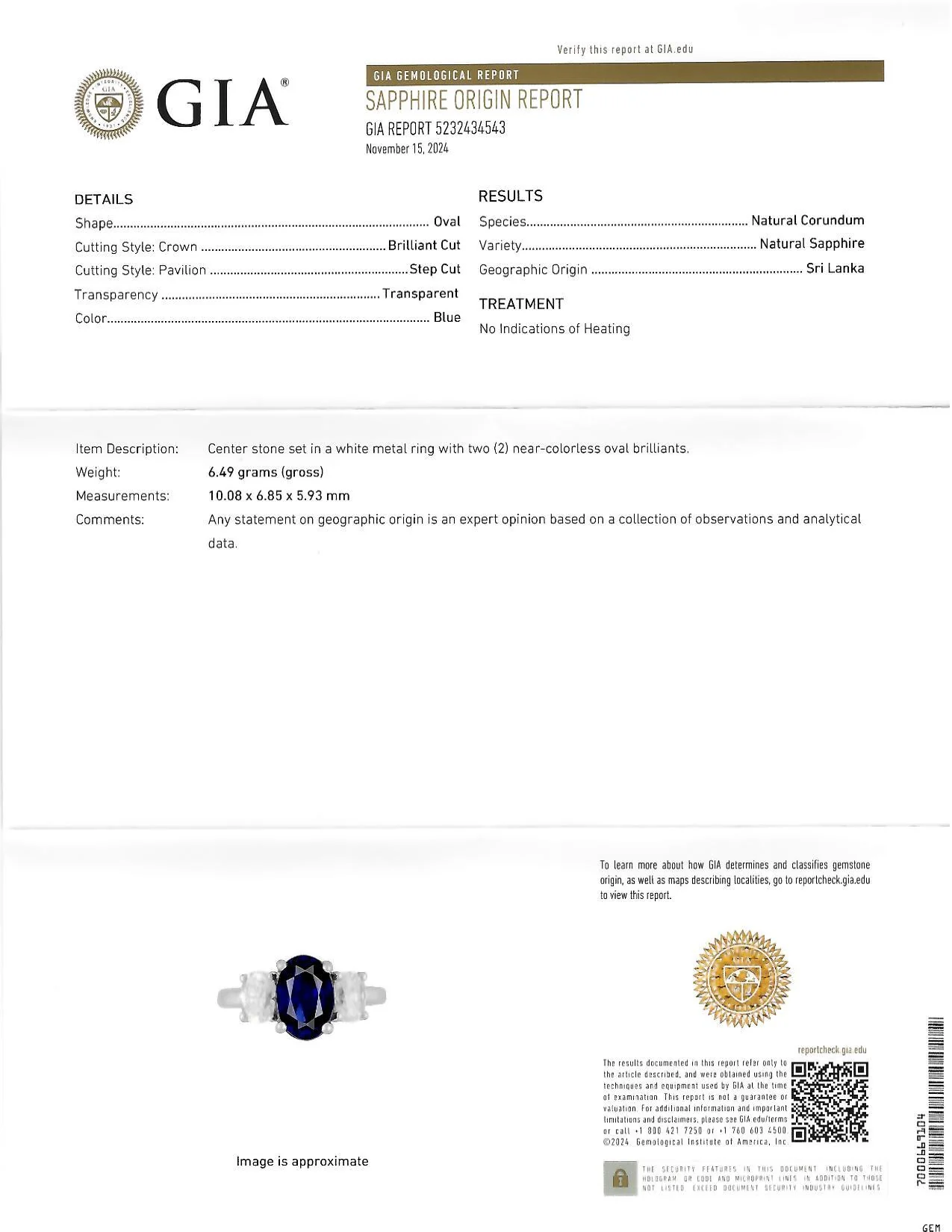 Contemporary 5.00 CTW No Heat Ceylon Sapphire Diamond Platinum Three Stone Ring GIA - Image 13