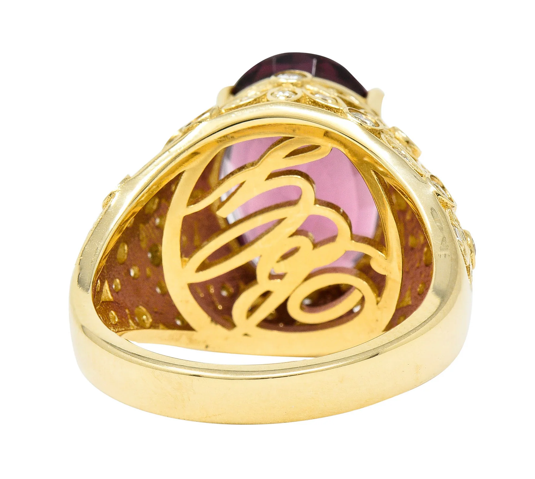 Contemporary 7.51 CTW Spinel Diamond 14 Karat Gold Gemstone Ring - Image 4