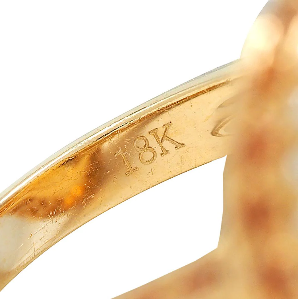 Contemporary Citrine Diamond Sapphire 18 Karat Yellow Gold Cocktail Ring - Image 10