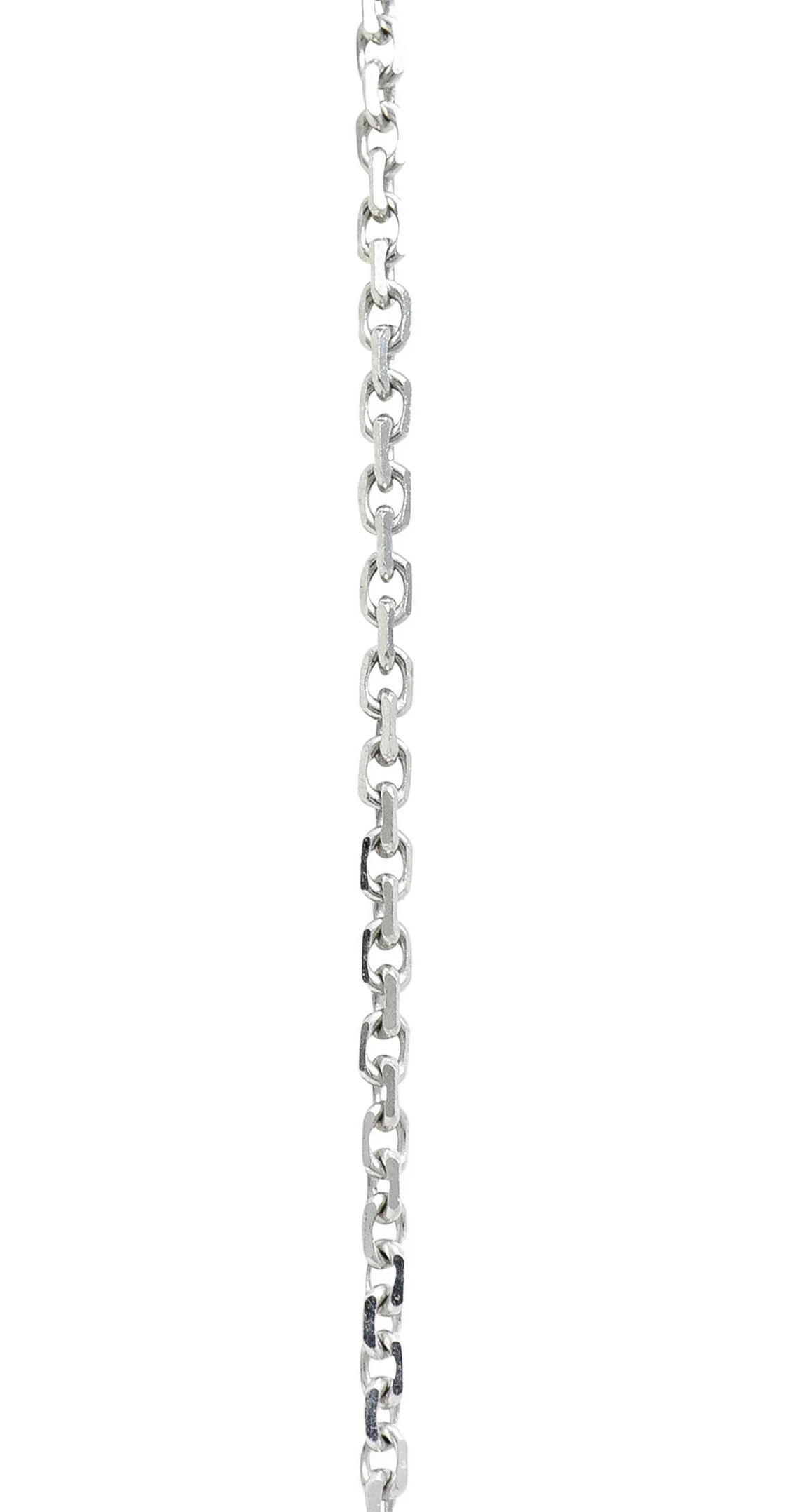 Contemporary Diamond 18 Karat White Gold Twisted Rope Pendant Necklace - Image 8