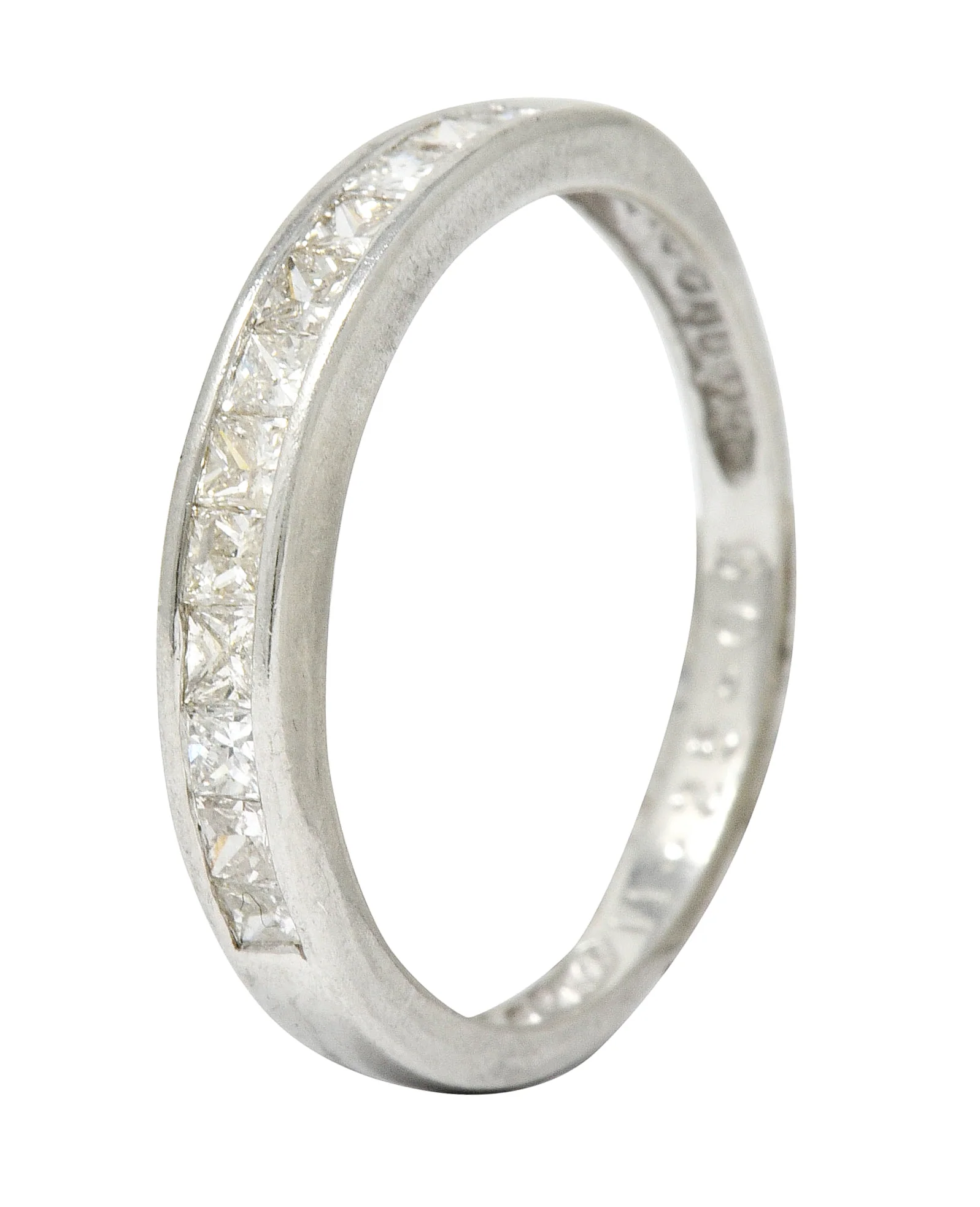 Contemporary Diamond Platinum Channel Anniversary Band Ring - Image 10