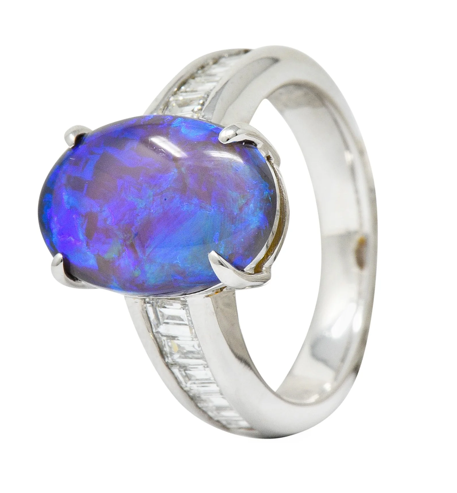 Contemporary Opal 1.27 CTW Diamond Platinum Gemstone Ring - Image 12