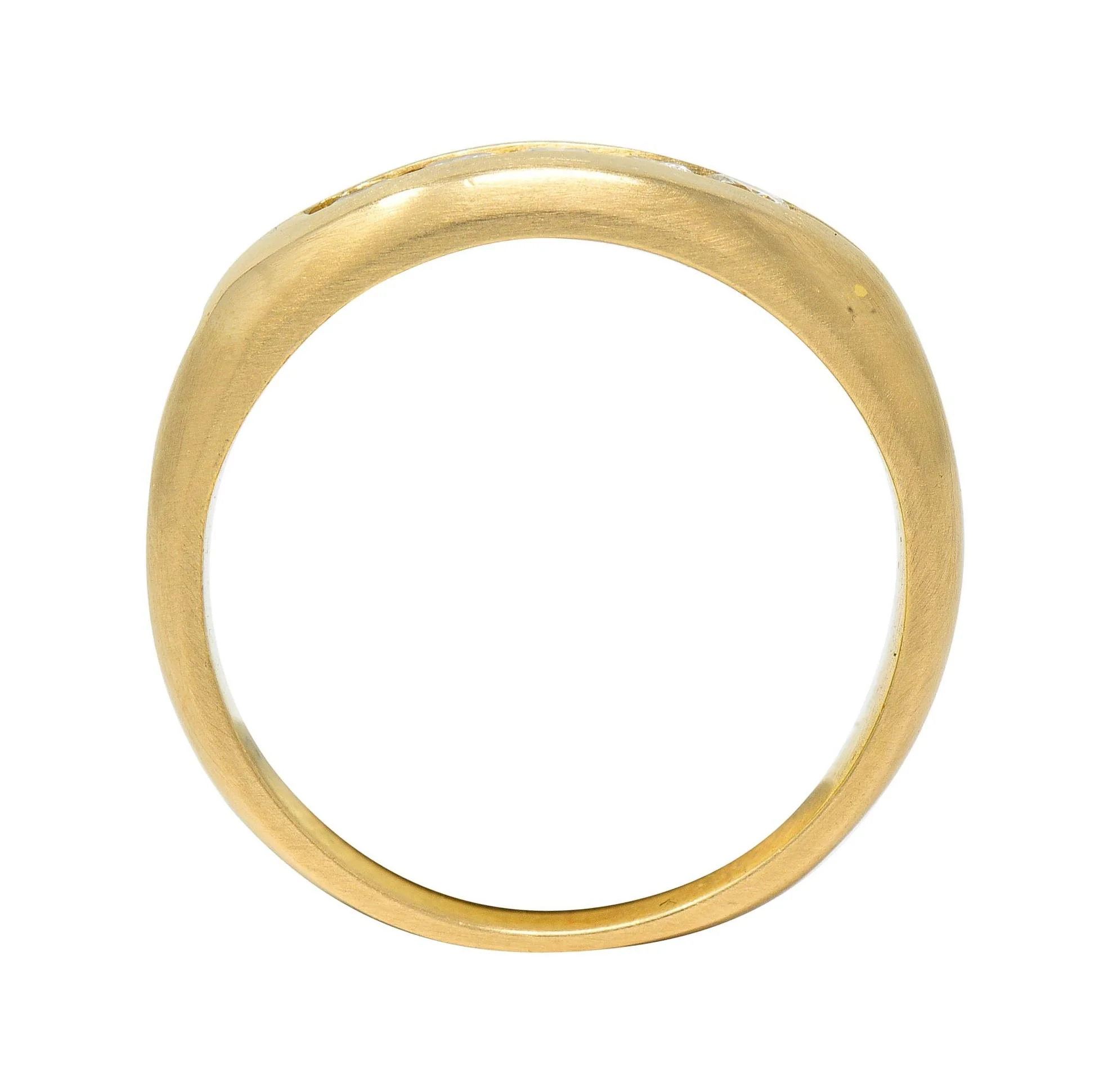 Contemporary Round Brilliant Diamond 14 Karat Yellow Gold Channel Set Band Ring - Image 8