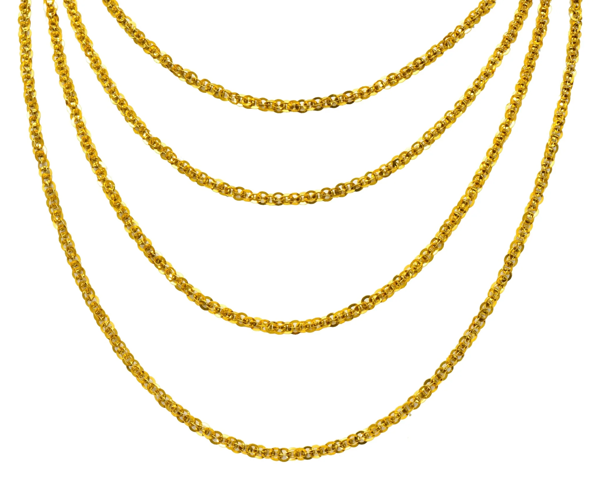 Continental Victorian 19 Karat Yellow Gold Spherical Long Chain - Image 6