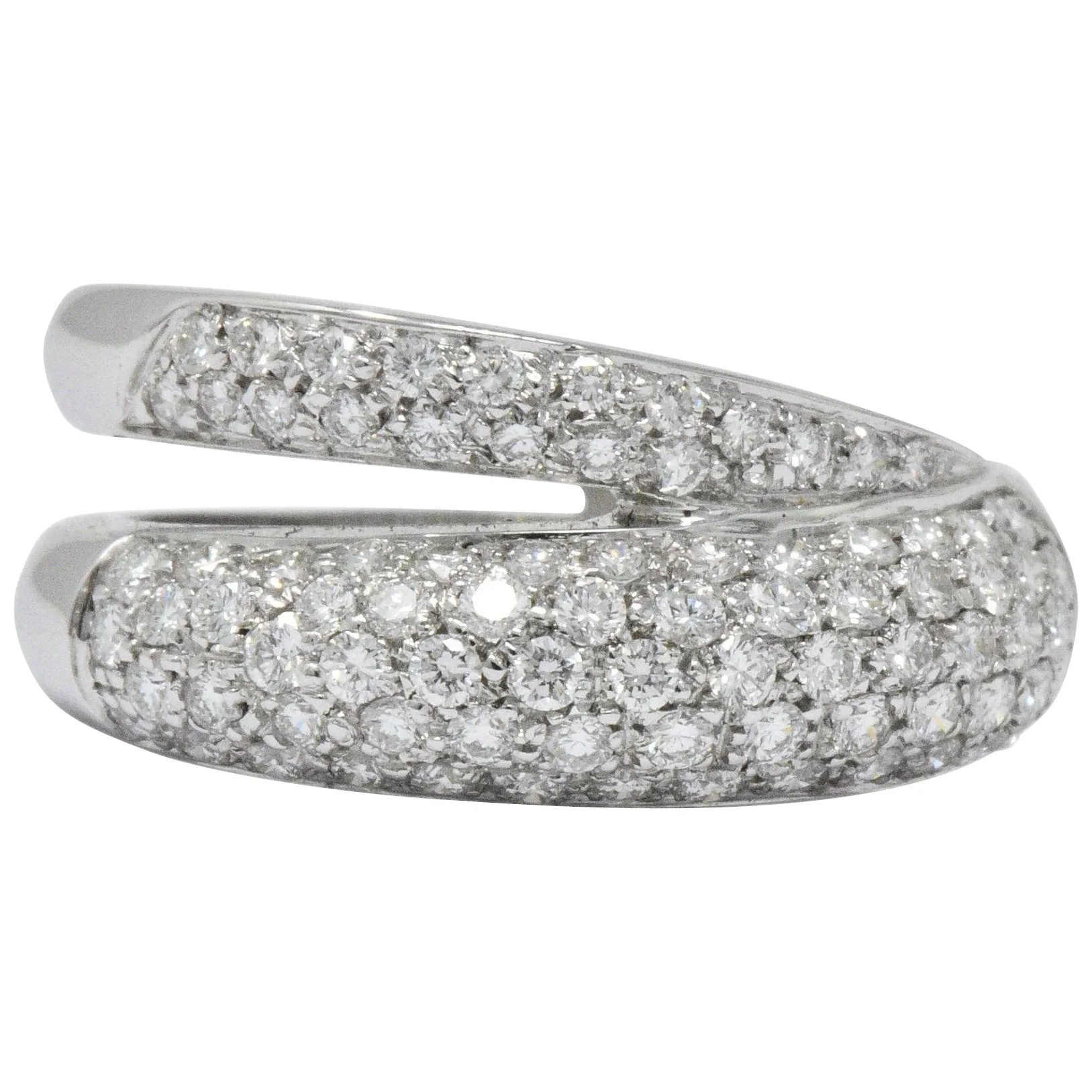 Damiani Contemporary 1.20 CTW Diamond 18 Karat White Gold Alternative Ring With Box