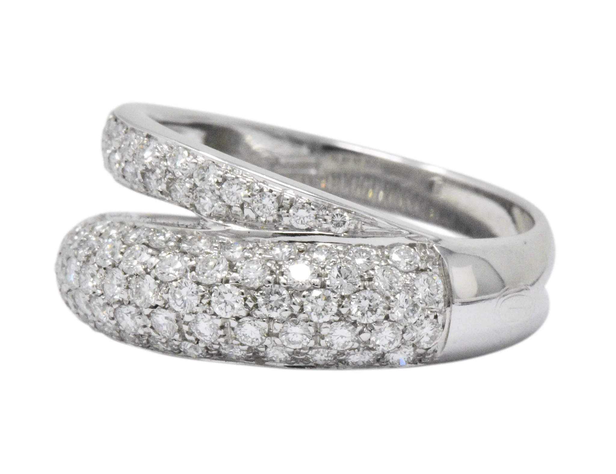 Damiani Contemporary 1.20 CTW Diamond 18 Karat White Gold Alternative Ring With Box - Image 2