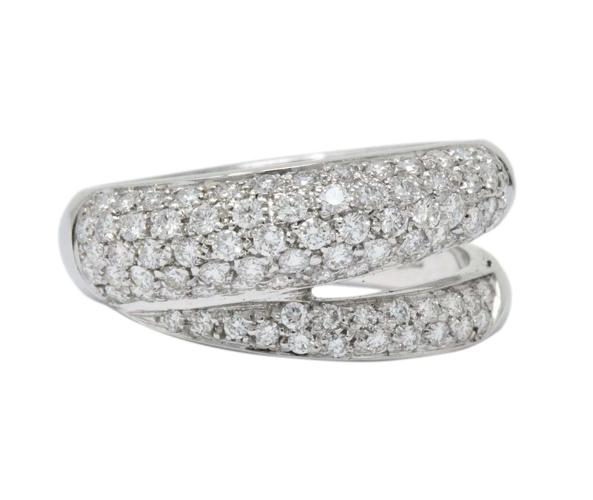 Damiani Contemporary 1.20 CTW Diamond 18 Karat White Gold Alternative Ring With Box - Image 5