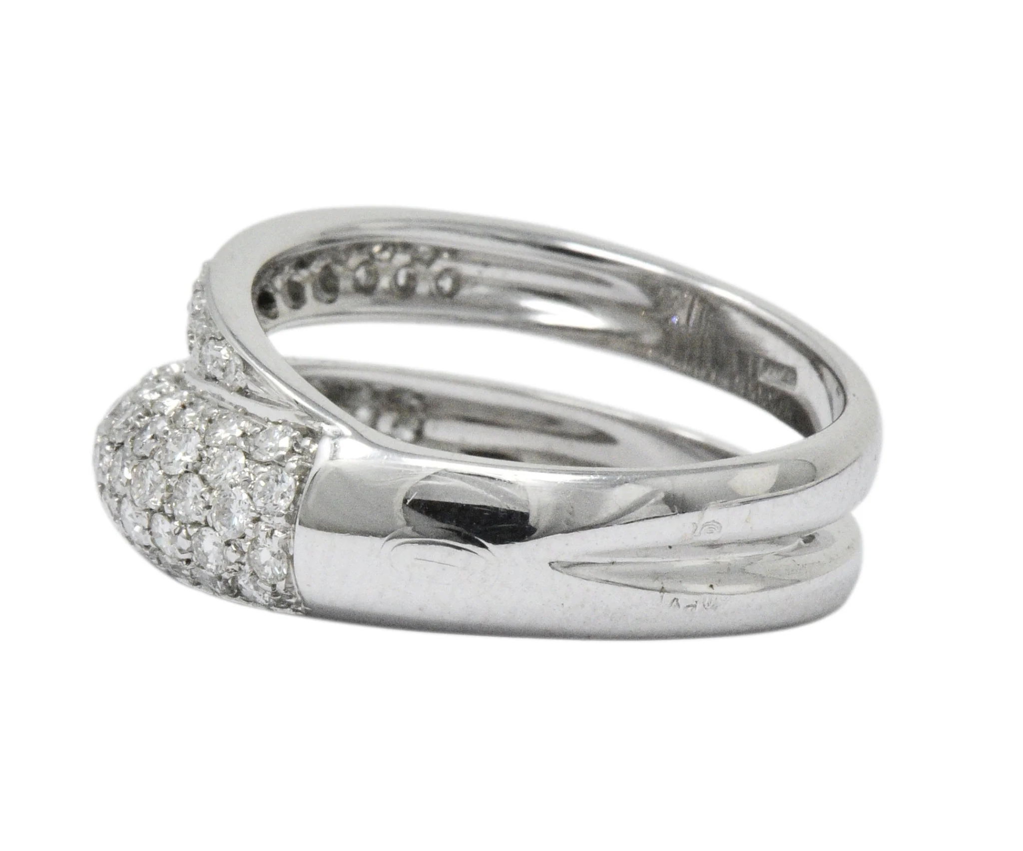 Damiani Contemporary 1.20 CTW Diamond 18 Karat White Gold Alternative Ring With Box - Image 8