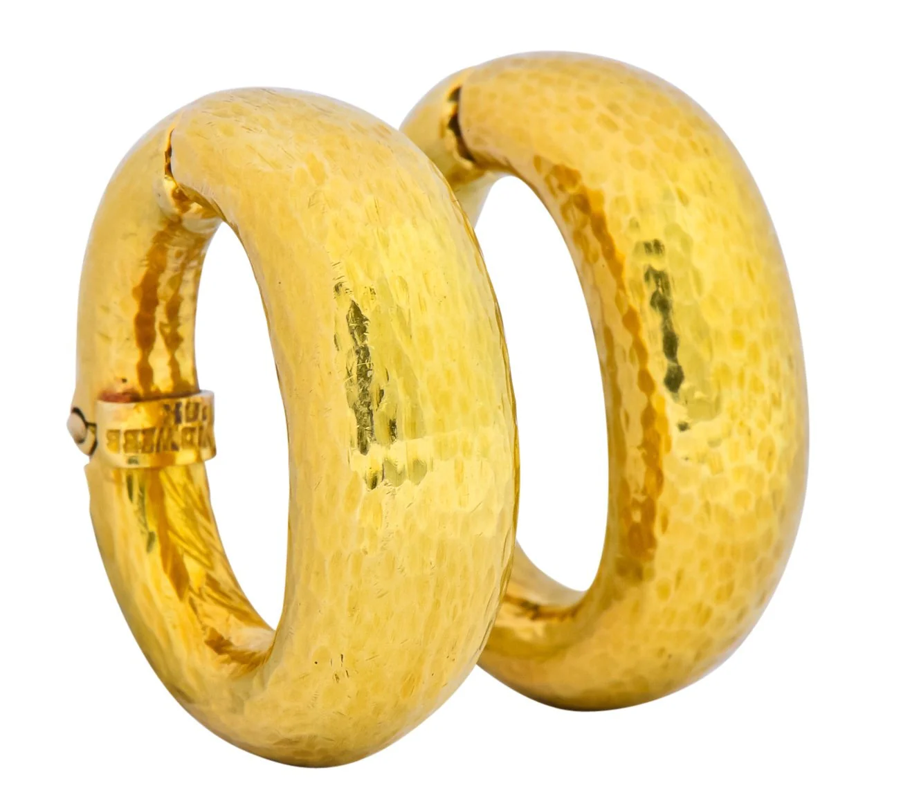 David Webb 18 Karat Yellow Gold Hoop Ear-Clip Earrings - Image 3