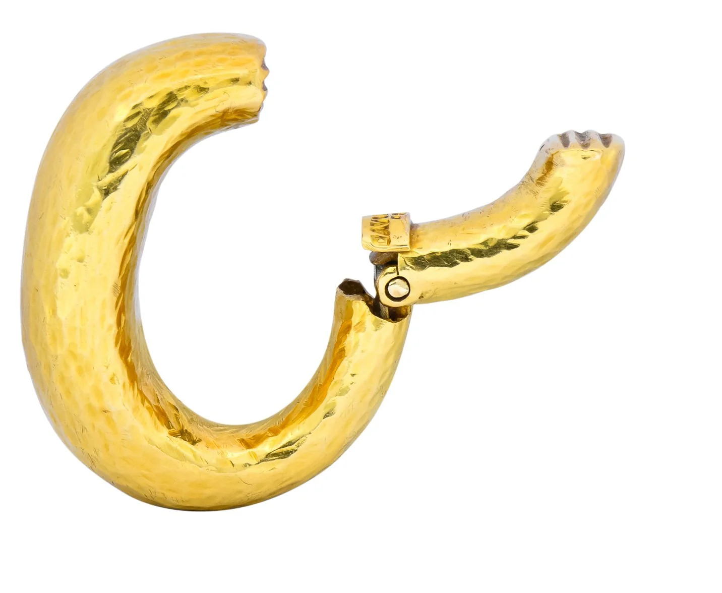 David Webb 18 Karat Yellow Gold Hoop Ear-Clip Earrings - Image 5