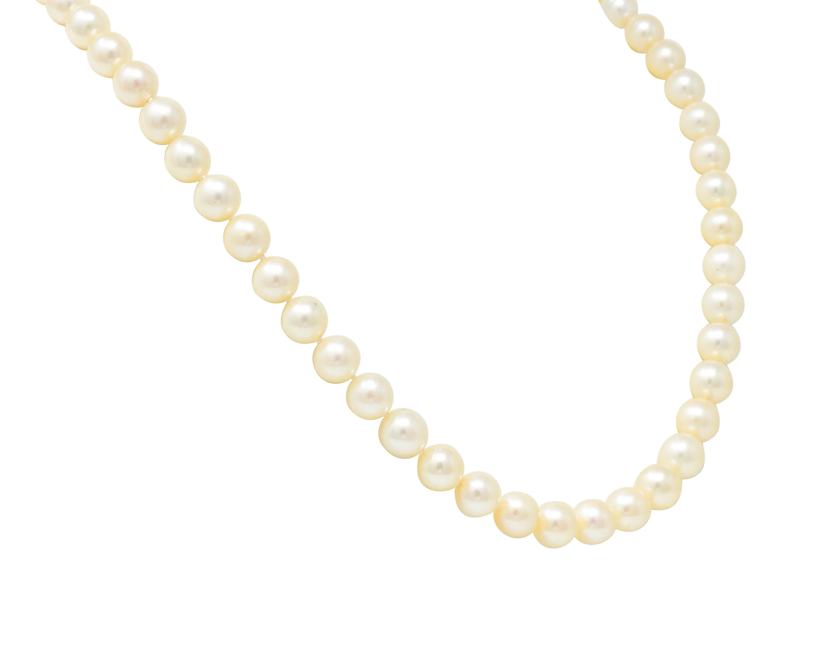 David Webb Cultured Pearl Lapis 18 Karat Gold Strand Necklace Circa 1960 - Image 4