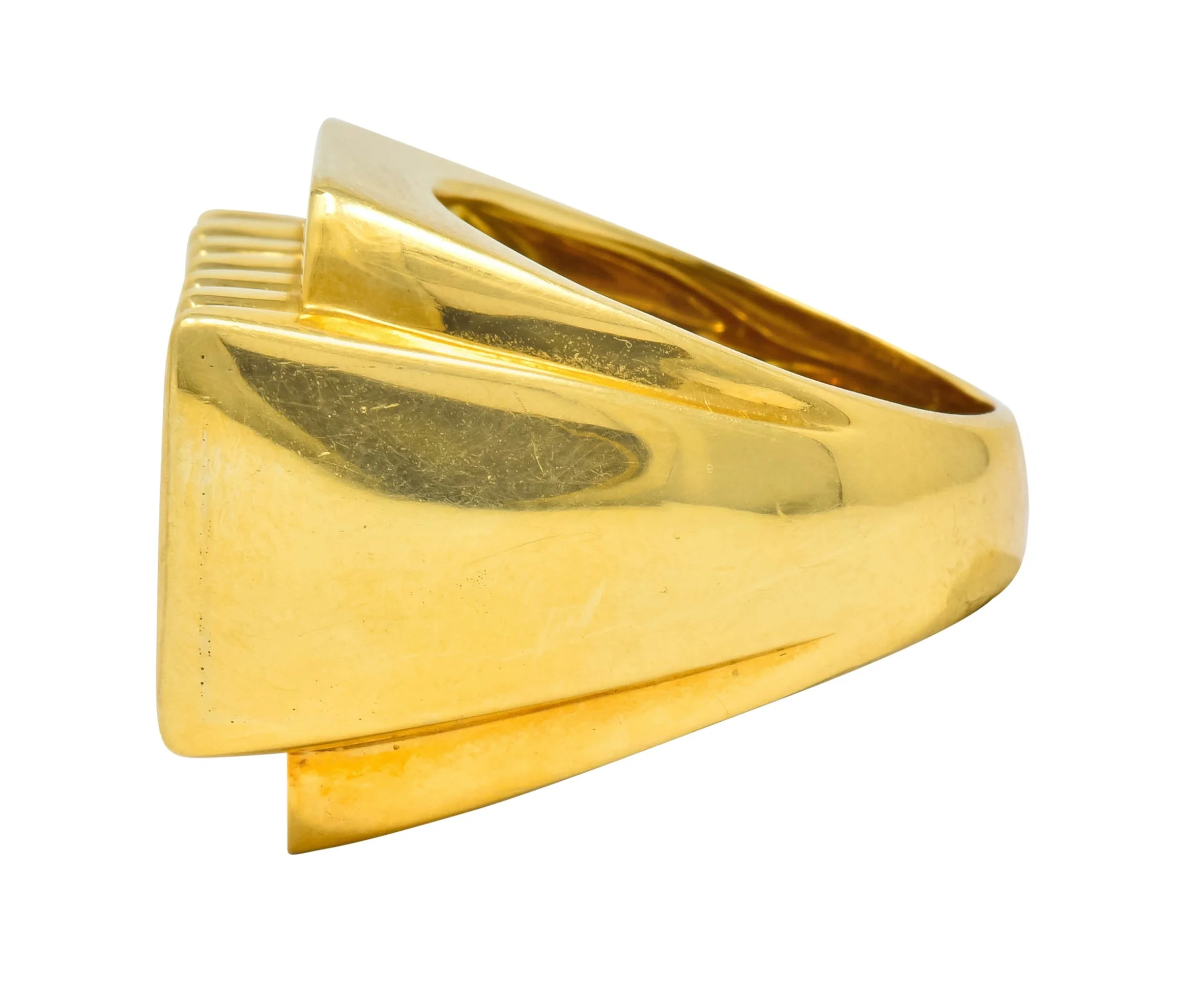 David Webb Vintage 18 Karat Yellow Gold Ridged Band Ring Circa 1960's - Image 7