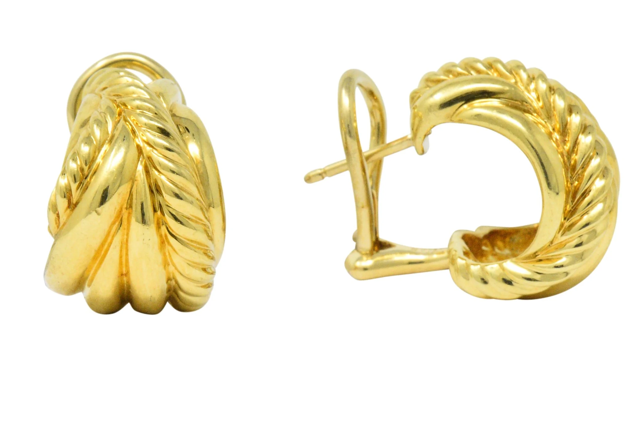 David Yurman 18 Karat Gold Shrimp Earrings - Image 2