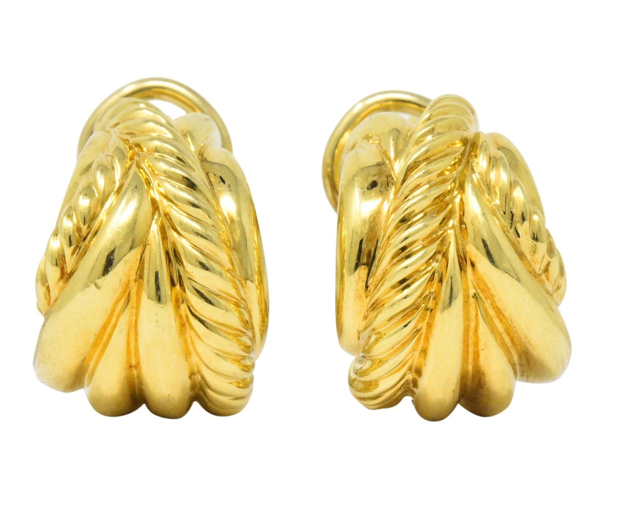 David Yurman 18 Karat Gold Shrimp Earrings - Image 3