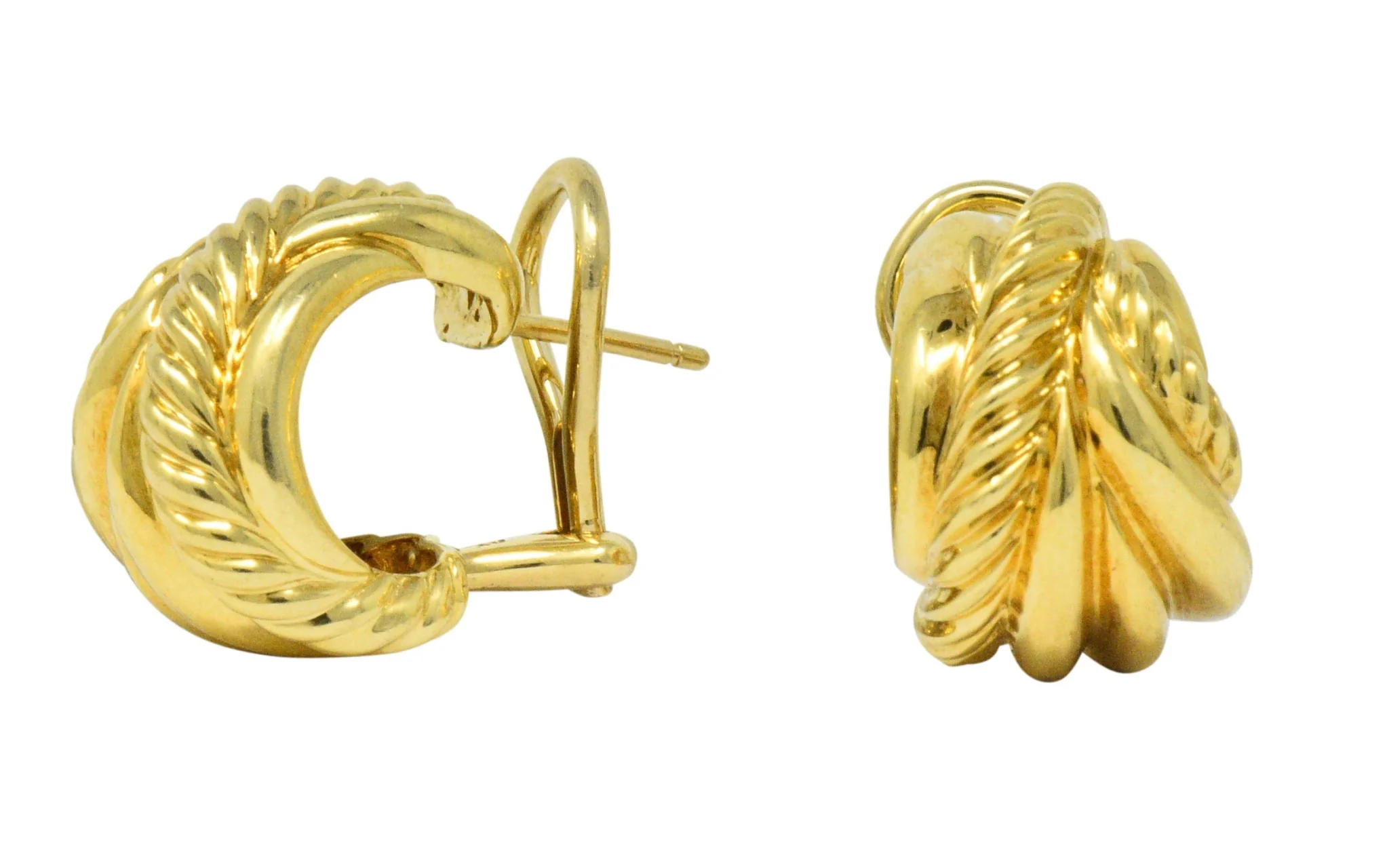 David Yurman 18 Karat Gold Shrimp Earrings - Image 4