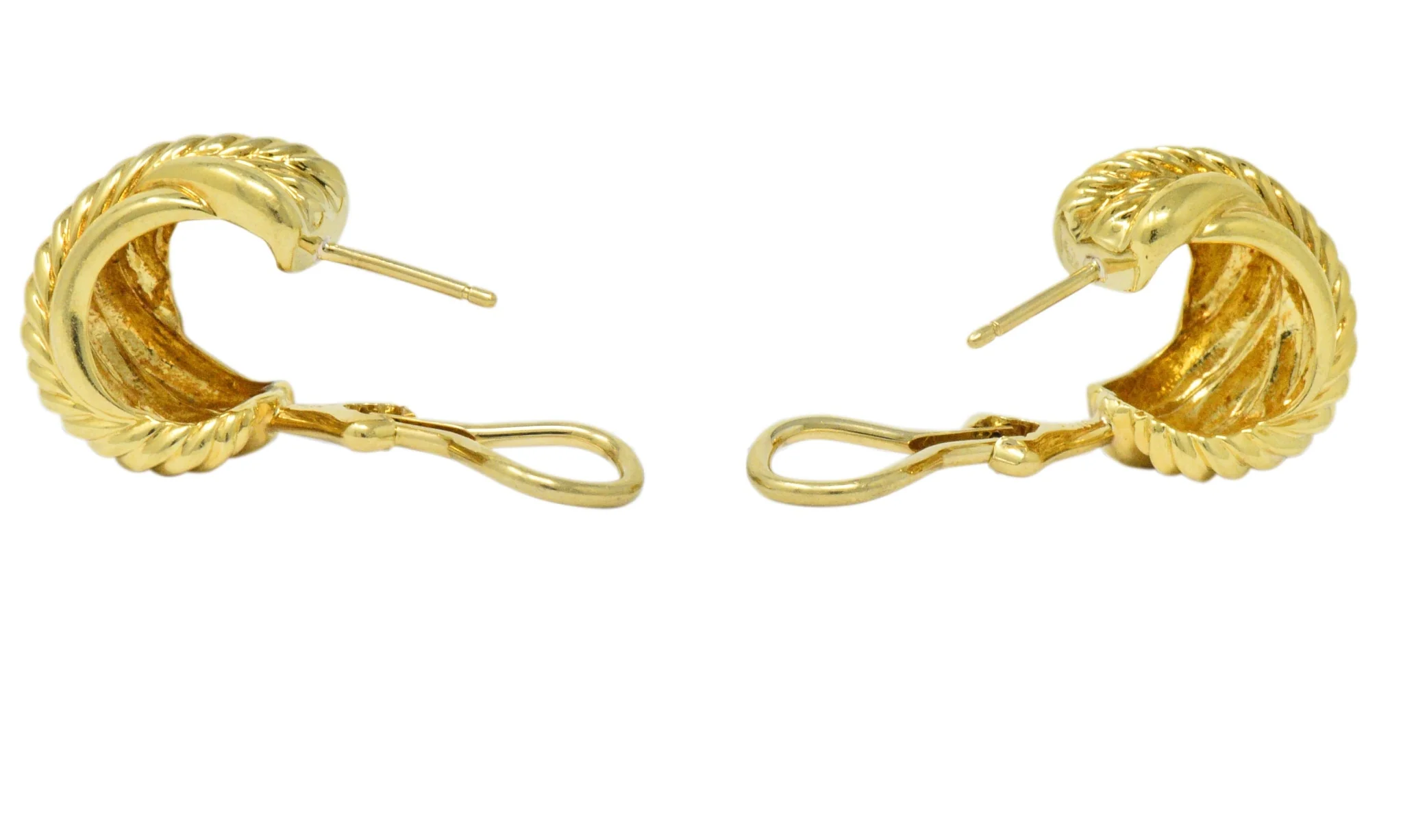 David Yurman 18 Karat Gold Shrimp Earrings - Image 5